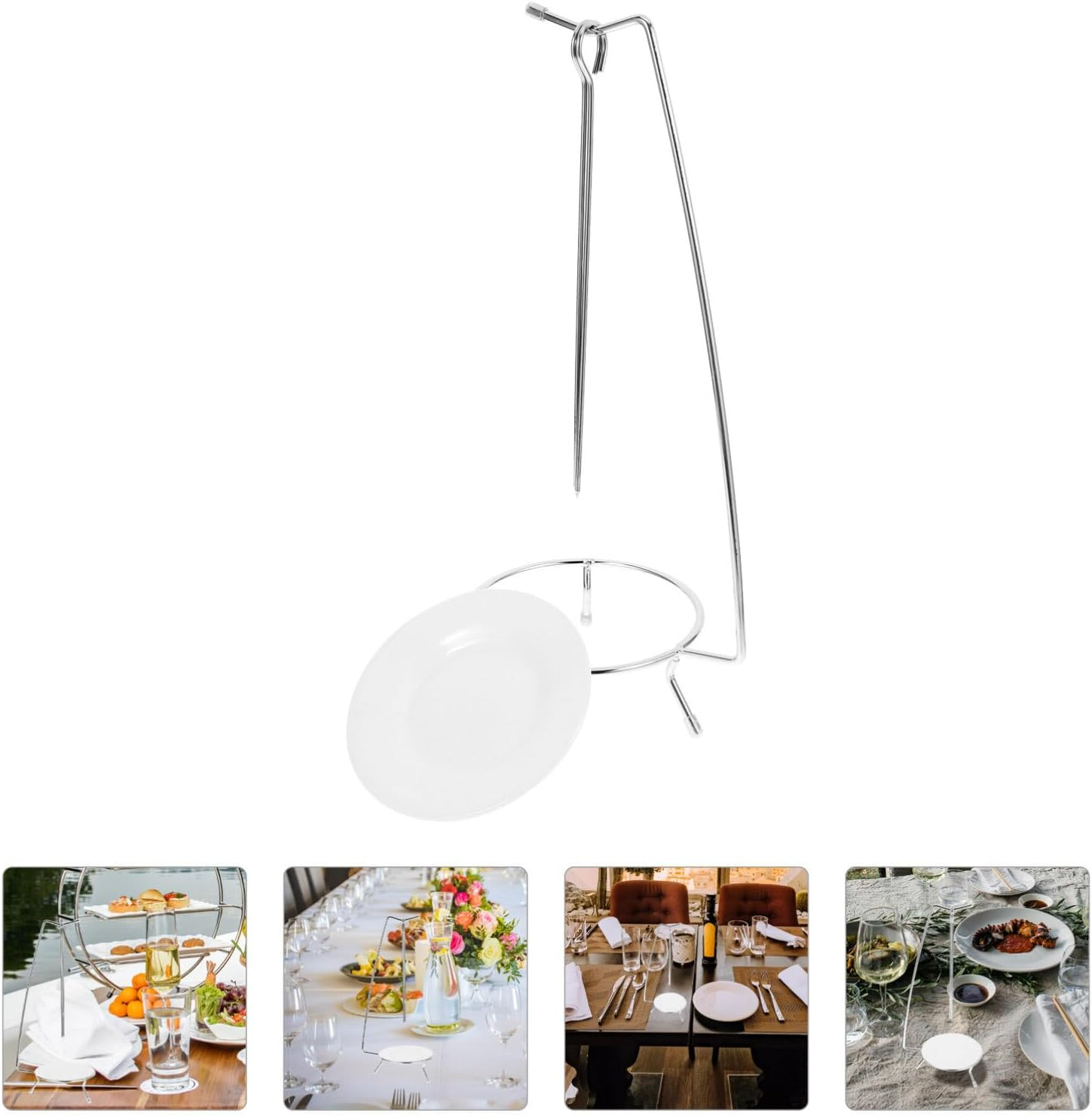 PRETYZOOM Kebabs Hanger Skewer Stand with 2 Skewers Skewer Holder Grill Vertical Stand Kebabs Skewer Barbecue Hanging Rack Brazilian BBQ Accessories image number 2