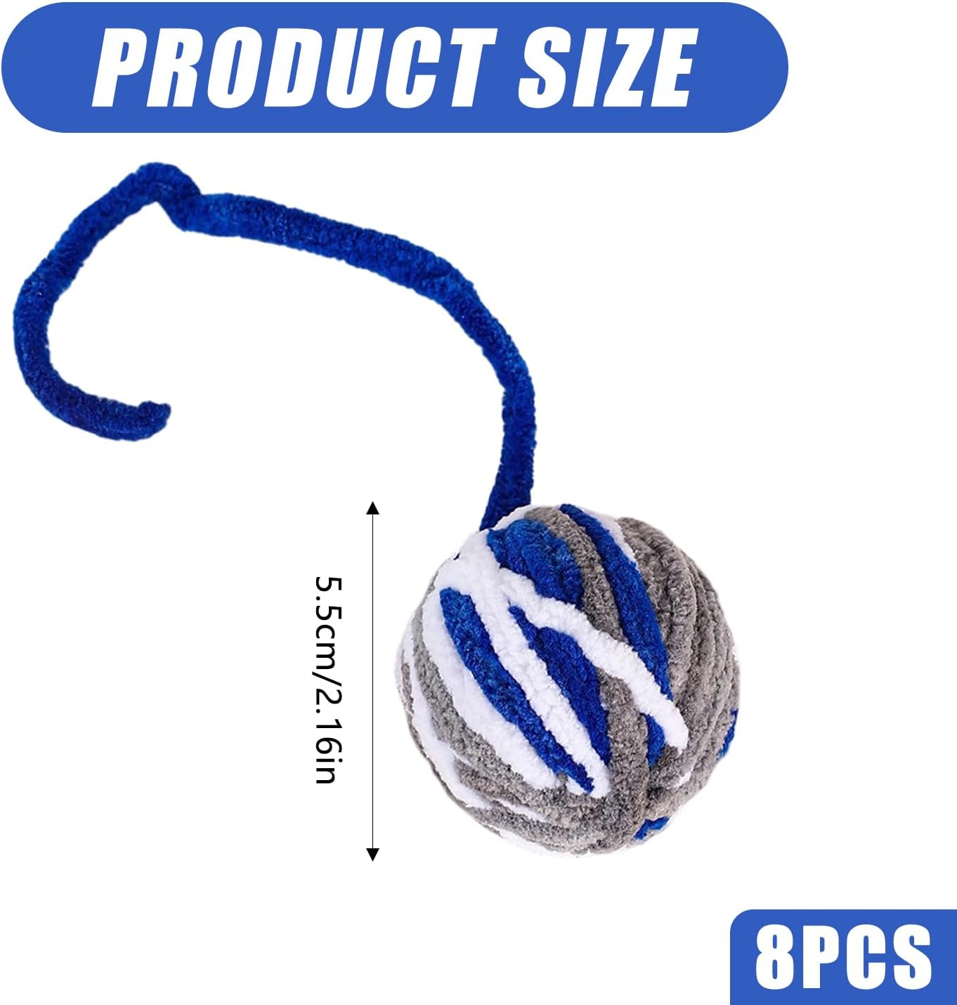 8 Pcs Cat Toys, Cat Toys, Pet Toys, Plush Yarn Balls, Sound Producing Balls, Woven Colorful Cat Toys for Self Enjoyment and Relaxation, Pet Supplies, Teasing Cat Toys, Sound Producing Teeth Grinding, image number 3