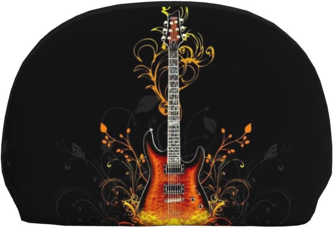 Cozimangoe Coin Pouch Makeup Bags Set, 2 Piece Shell Shape Cosmetic Bag with Pockets for Daily Travel Handbag Lipstick Keys Toiletry, Personalized Magic Guitar image number 3