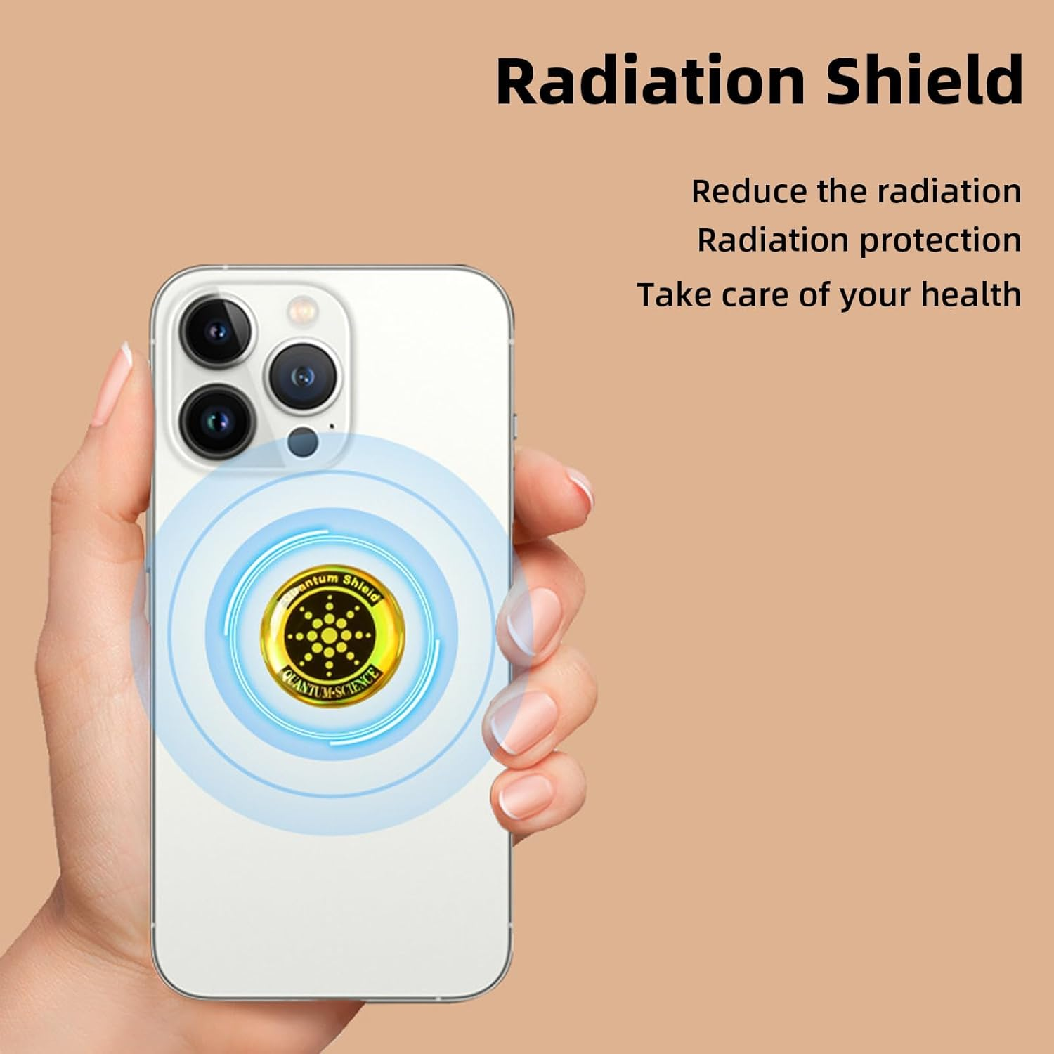 EMF Stickers Blocker Neutralize Shield Protection - 6Pcs EMF Blocker for Cell Phone/Laptops/Tv/Electronic Devices, Quantum Shield Stickers for Wifi/5G Radiation Protection (6, Silver)