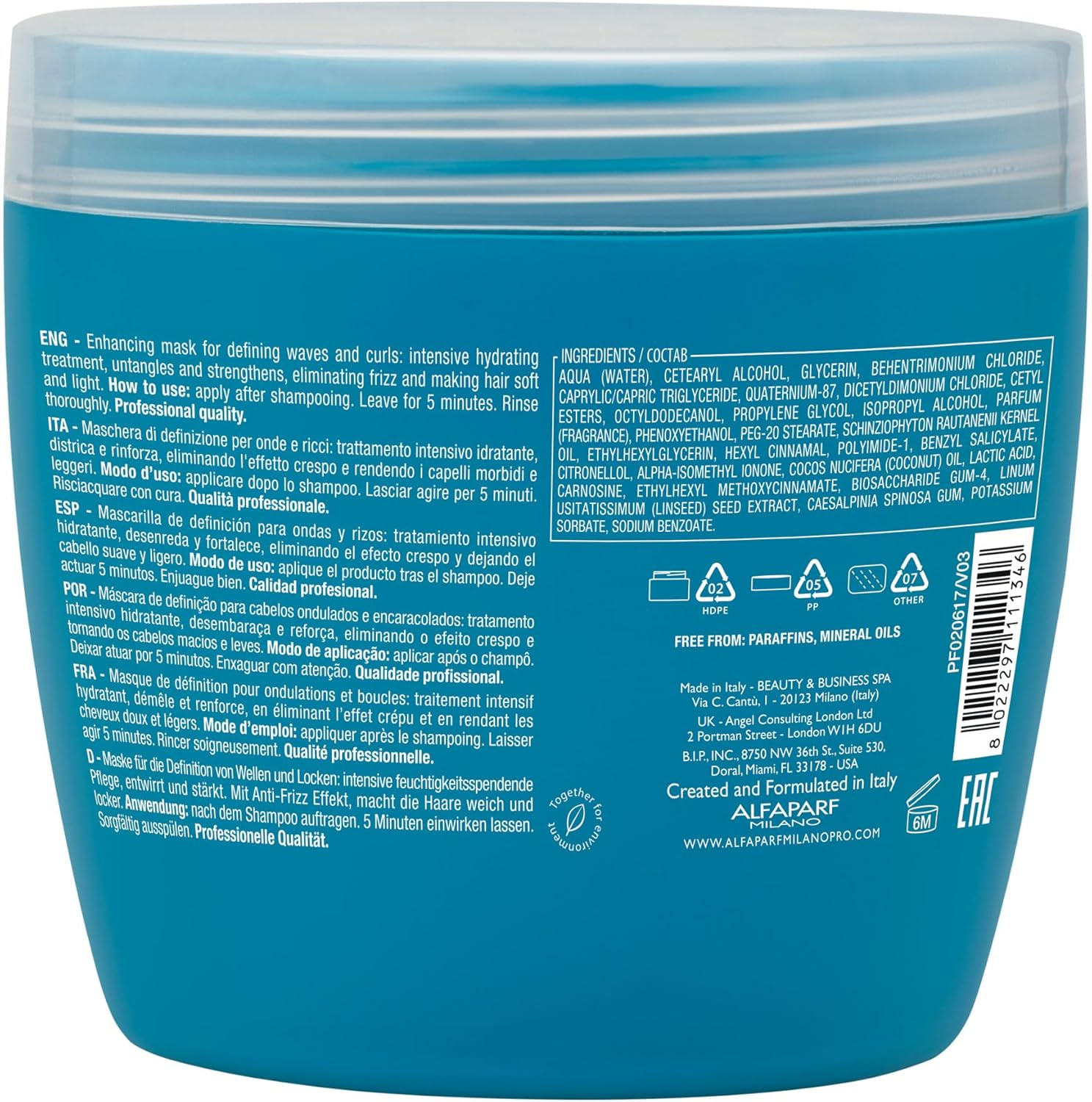 Alfaparf Milano Semi Di Lino Curls Enhancing Mask - for Wavy and Curly Hair - Reduces Frizz, Protects against Humidity, and Nourishes Hair - 16.89 Oz image number 3