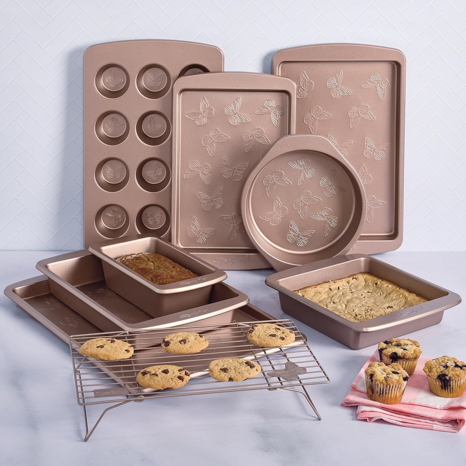 Dolly Parton Butterfly Stamp Cake Pan &ndash; Carbon Steel Nonstick Bakeware with Textured Butterfly Design, Durable Rolled Rim, Oven Safe to 450F, Perfect for Cakes, Cheesecakes and Savory Bakes image number 3