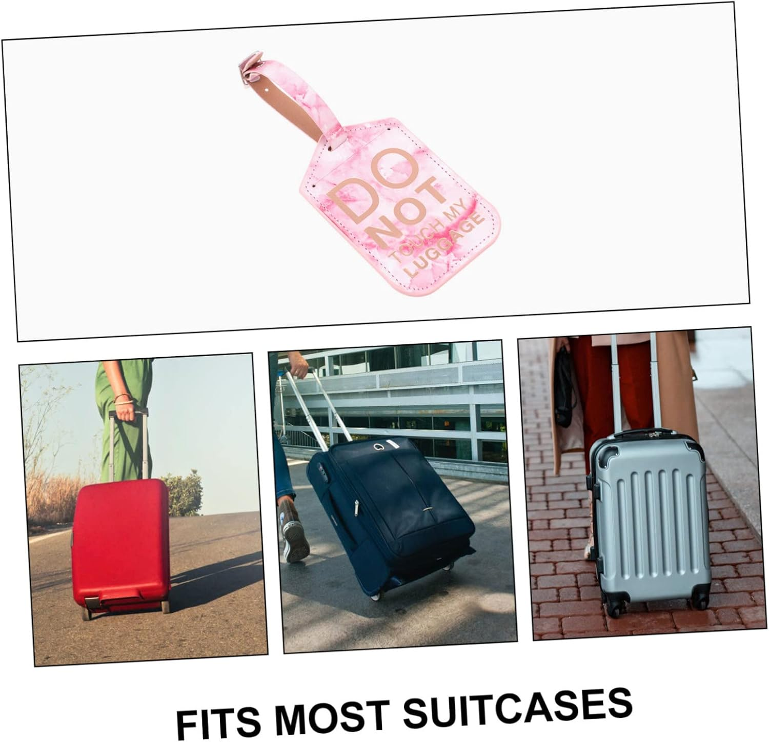 ABOOFAN 3Pcs Pu Luggage Tags for Travel Suitcase Tags Festival Design for Airplane Travel Essentials and Carry Suitcase image number 1