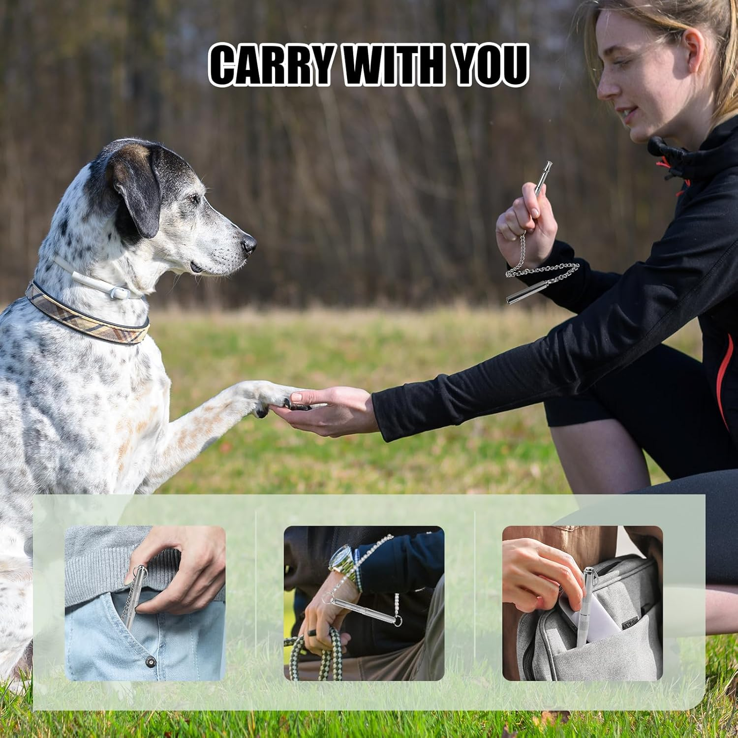 Hioip Dog Whistles for Recall, Dog Training Whistle with Chain, Dog Whistle to Stop Barking with Far Reaching Sound, High Frequency Long Distance Dog Recall Whistle for Most Dogs image number 6