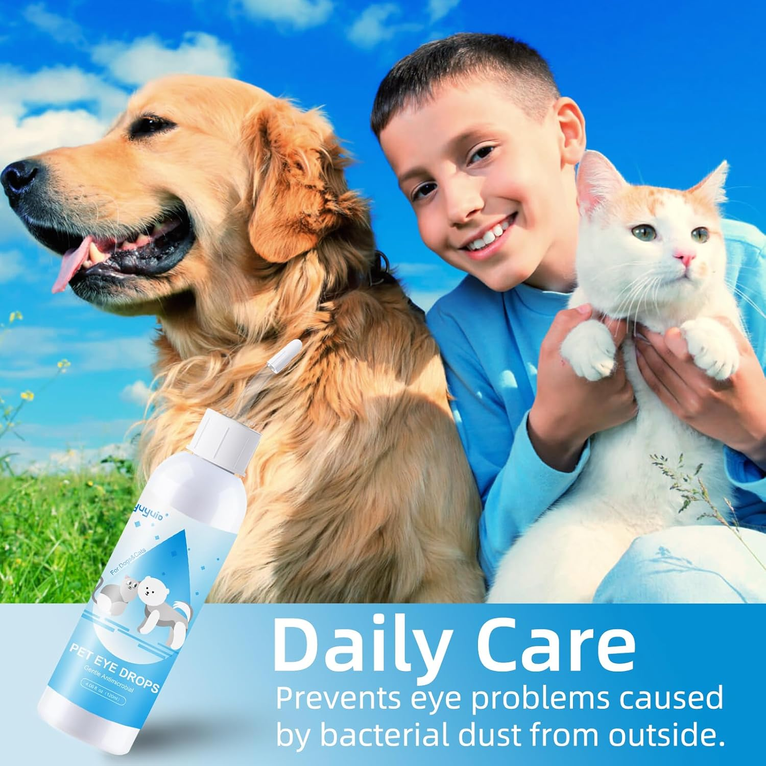 Pet Eye Drops for Dogs and Cats to Soothe Eyes Irritation & Infection Allergy,Relieve Dogs Cats Dry Eyes Pink Eyes,Pet Tear Stain Cleaner,Safe & Gentle Formula for All Animals image number 4