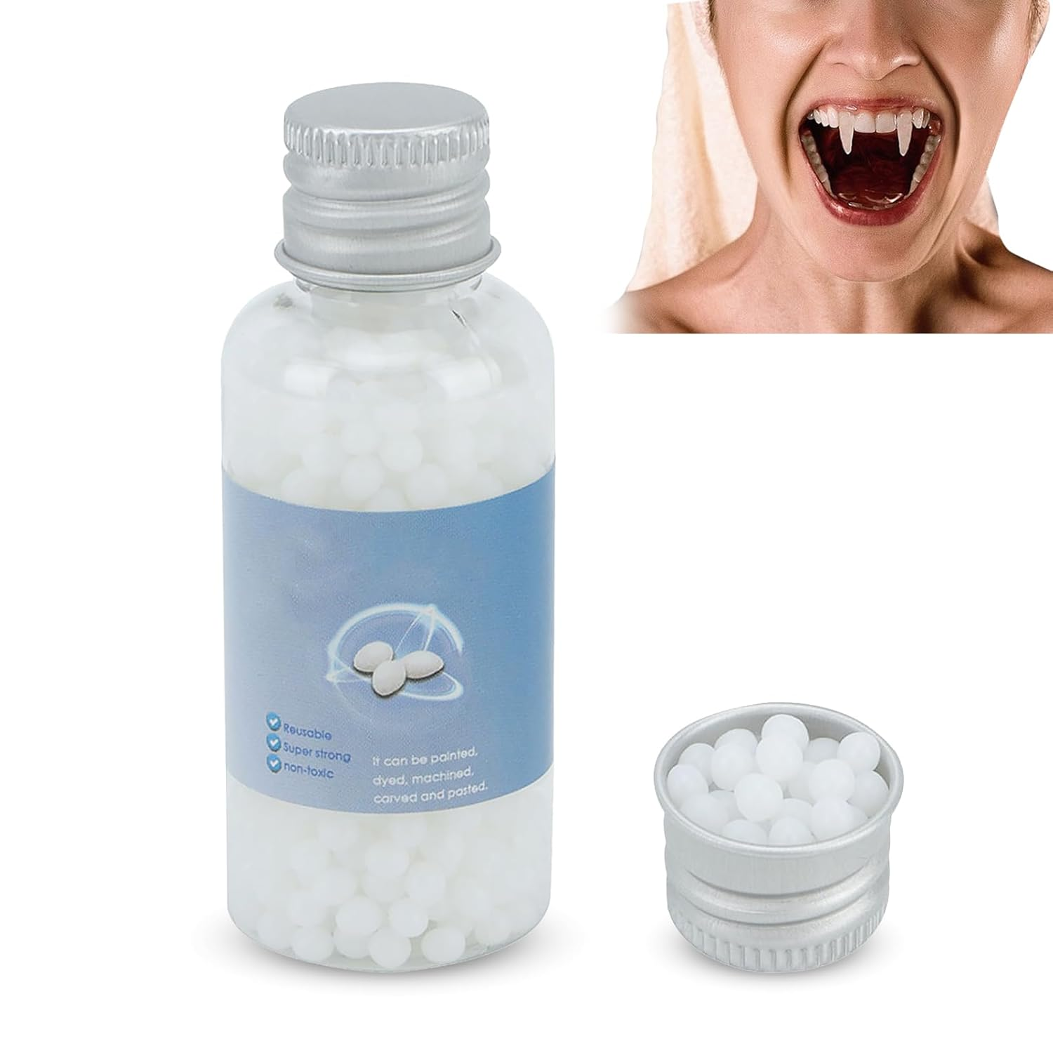 Omabeta 1PCS Reusable Polymorph Thermoplastic, 20G Moldable Plastic for DIY Art Crafts Festival Tools, Minutes Warm to Use,Polymorph Hand Mouldable Plastic image number 1