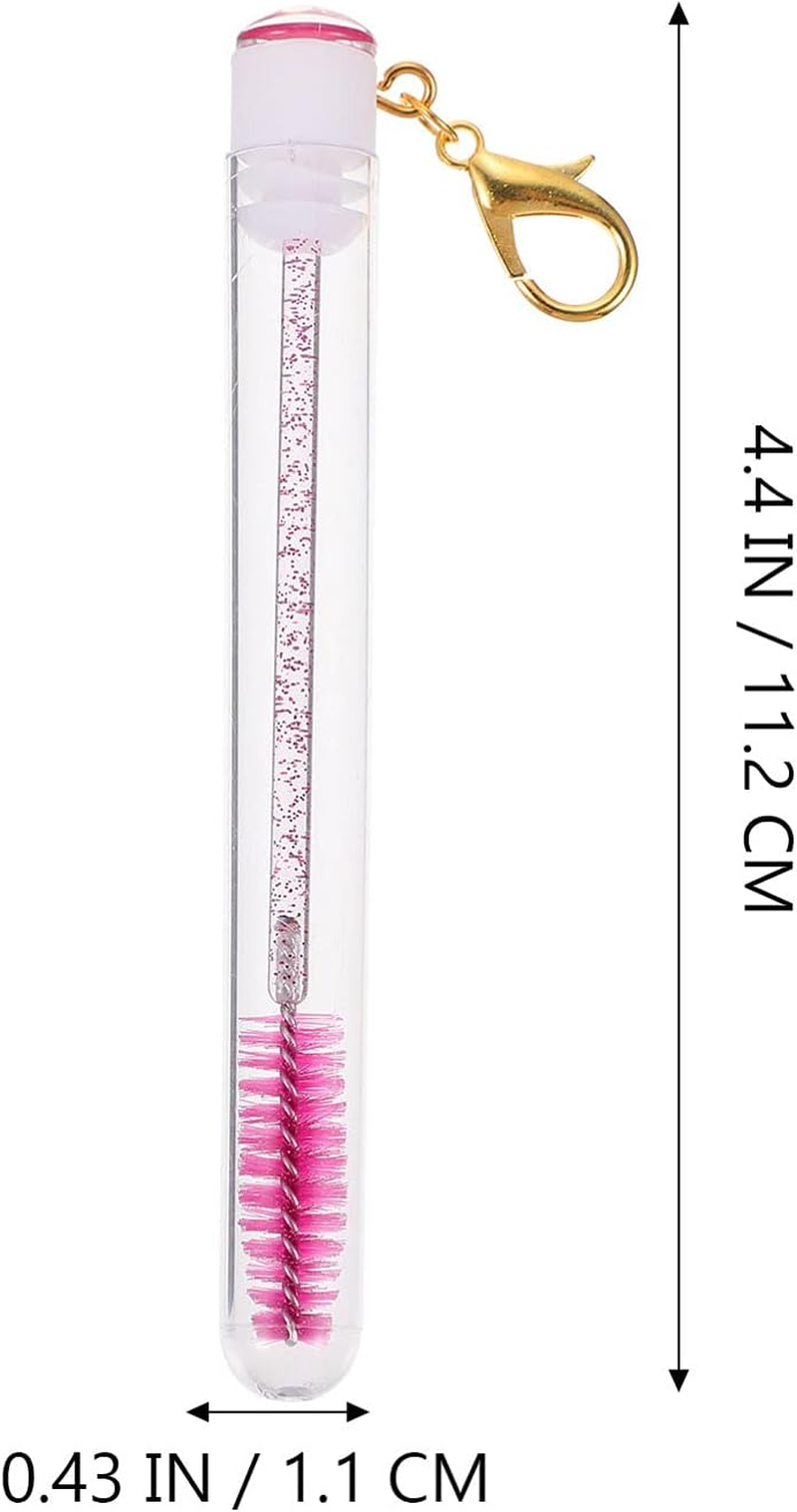 4Pcs Tube Mascara Brush Lash Brow Comb Mini Mascara Makeup Makeup Gadgets DIY Lash Wand Tubes Eye Extension Tool Empty Bottle Rosy Acrylic - Blue image number 2