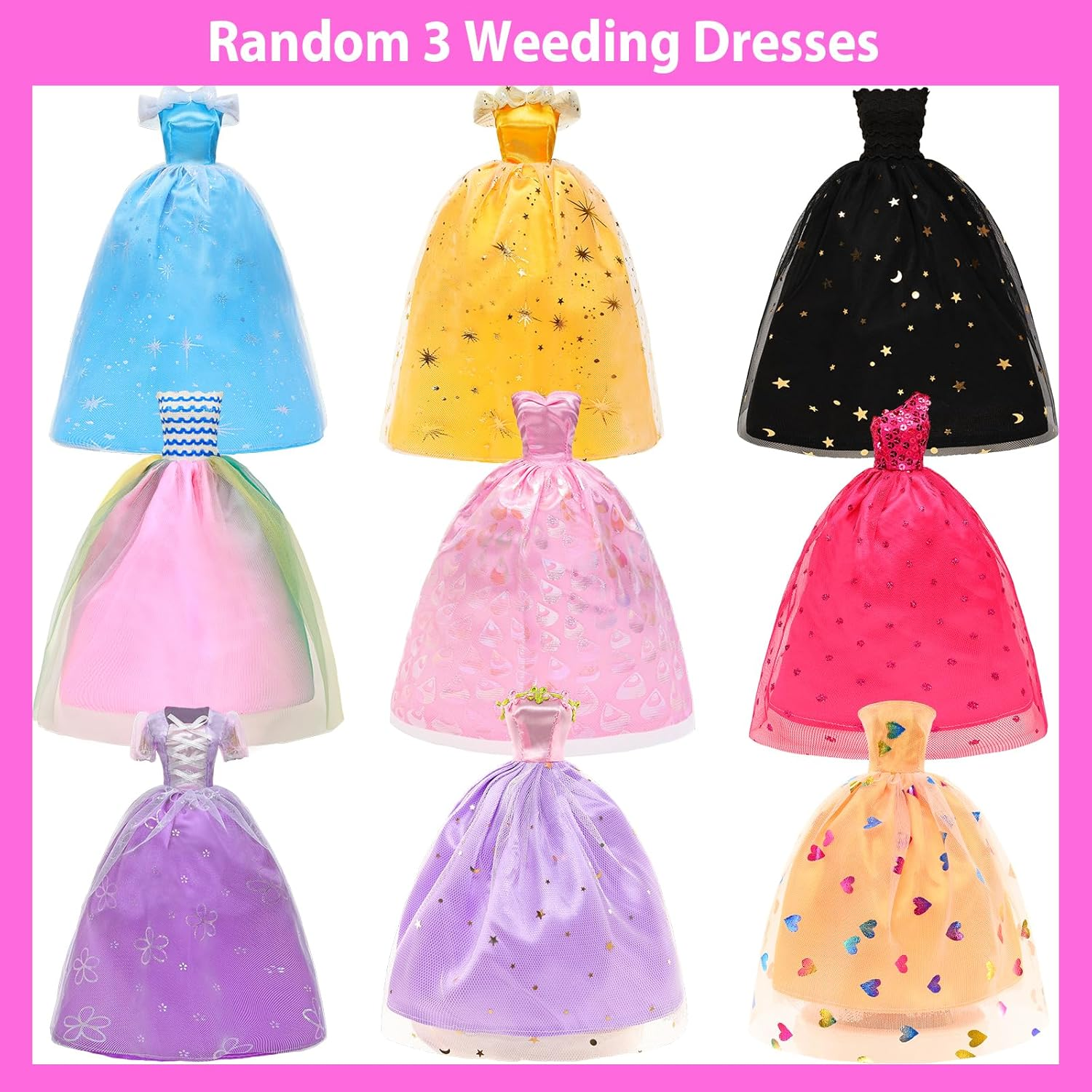 Bartoies Fun 85 Pcs Doll Accessories: 12 Fashion Dresses 3 Party Gowns 4 Outfits 3 Swimsuits Bikini with 63 Accessories for 11.5 Inch Dolls(No Doll)