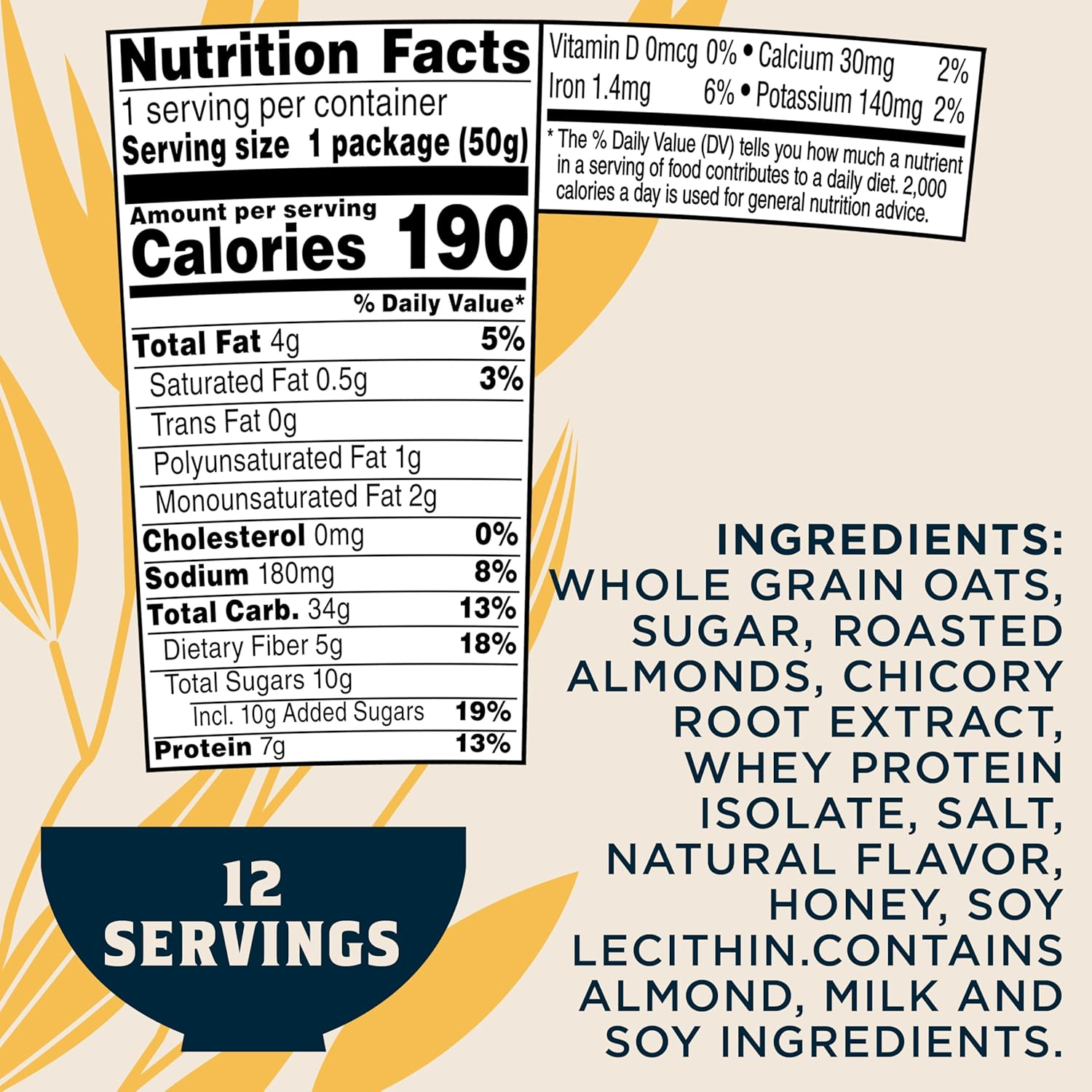 Quaker Instant Oatmeal Instant Oats Express Cups, Honey & Almonds, Breakfast Cereal, Individual Cups, 1.76 Oz Cups (Pack of 12) image number 3