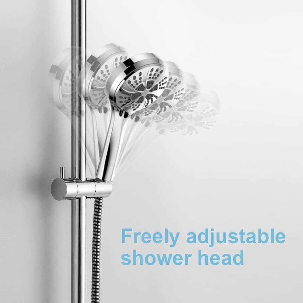 OFFO Shower Slide Bar 1000Mm(40 Inches) Adjustable Installation Distance 500-990Mm with 360&deg; Adjustable Handheld Shower Head Holder for Bathroom, Screw Wall Mounted, Chrome Finish image number 2