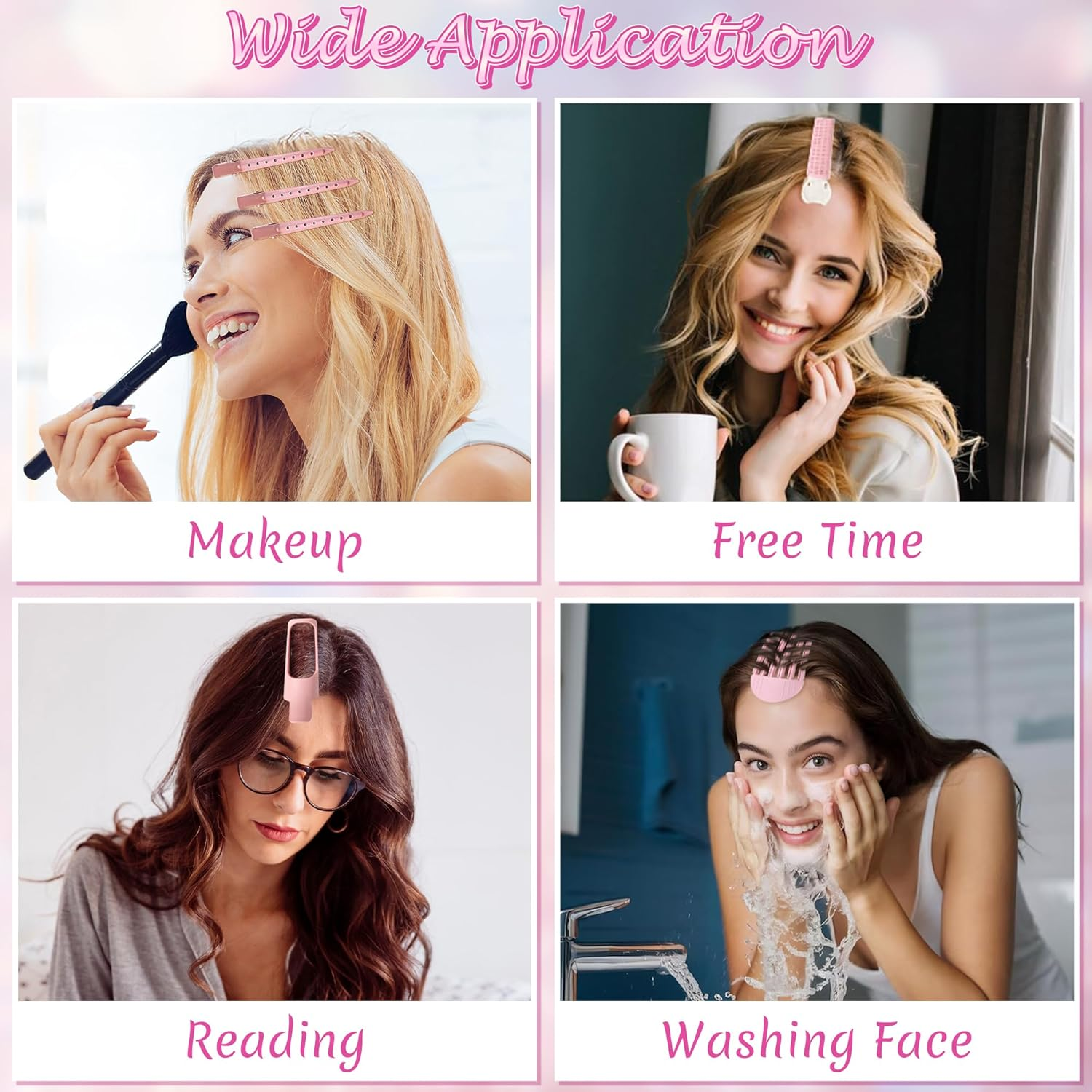 Wood Homing Hair Clips Set - 11 Pieces Easy High Crown Volume Root Clips for Fluffy Bangs, No Crease Volumiser Tool Hair Accessories for Women Girls Natural Puffy Lifting Roots Curly (Pink) image number 6