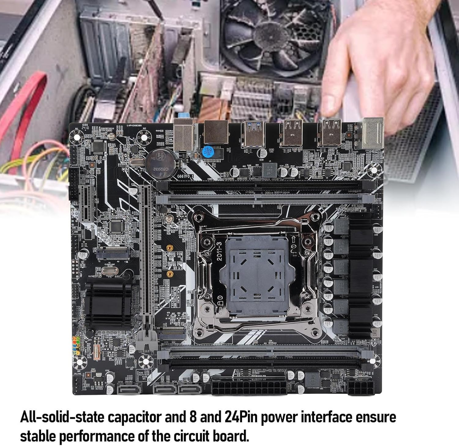 X99 Motherboard, LGA 2011 Motherboard with 4 Channel DDR3 Memory Slots, M.2 Nvme NGFF Serial, ATA3.0 and ATA2.0 Ports, Pcie for I7 image number 1