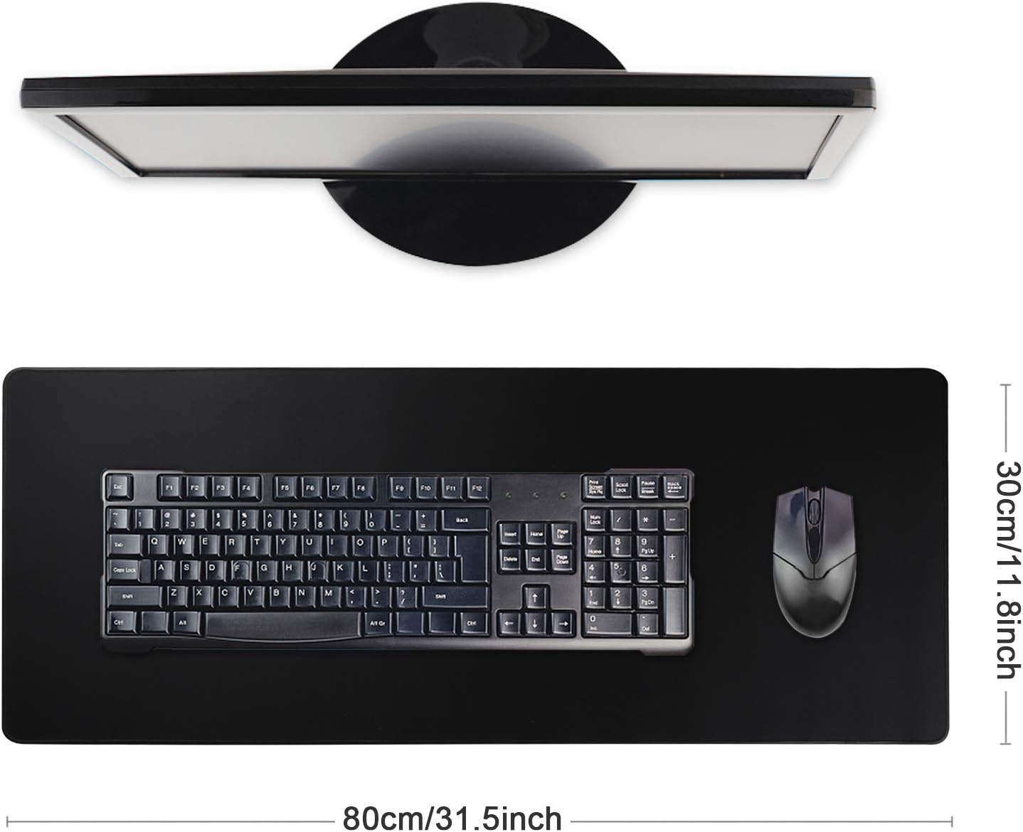 HIHUHEN Gaming Mouse Mat Desk Office Mouse Pad Large Size 800X300X3Mm Comfortable Mousepad with Smooth Cloth Surface, Improved Precision and Speed (80X30 Black) image number 4