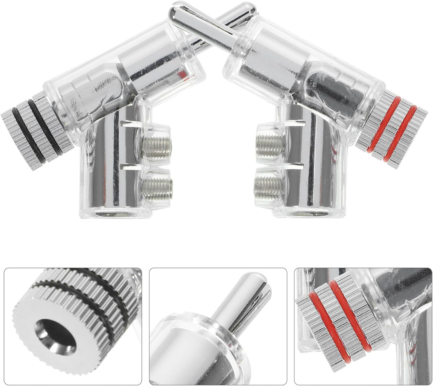 FUNNETOYU 2Pcs Right Angle Banana Plugs for Speaker Wire, Gold and Rhodium Plated Solderless Connectors Compatible with Amplifiers and Loudspeakers for Home Audio and Sound Systems image number 5