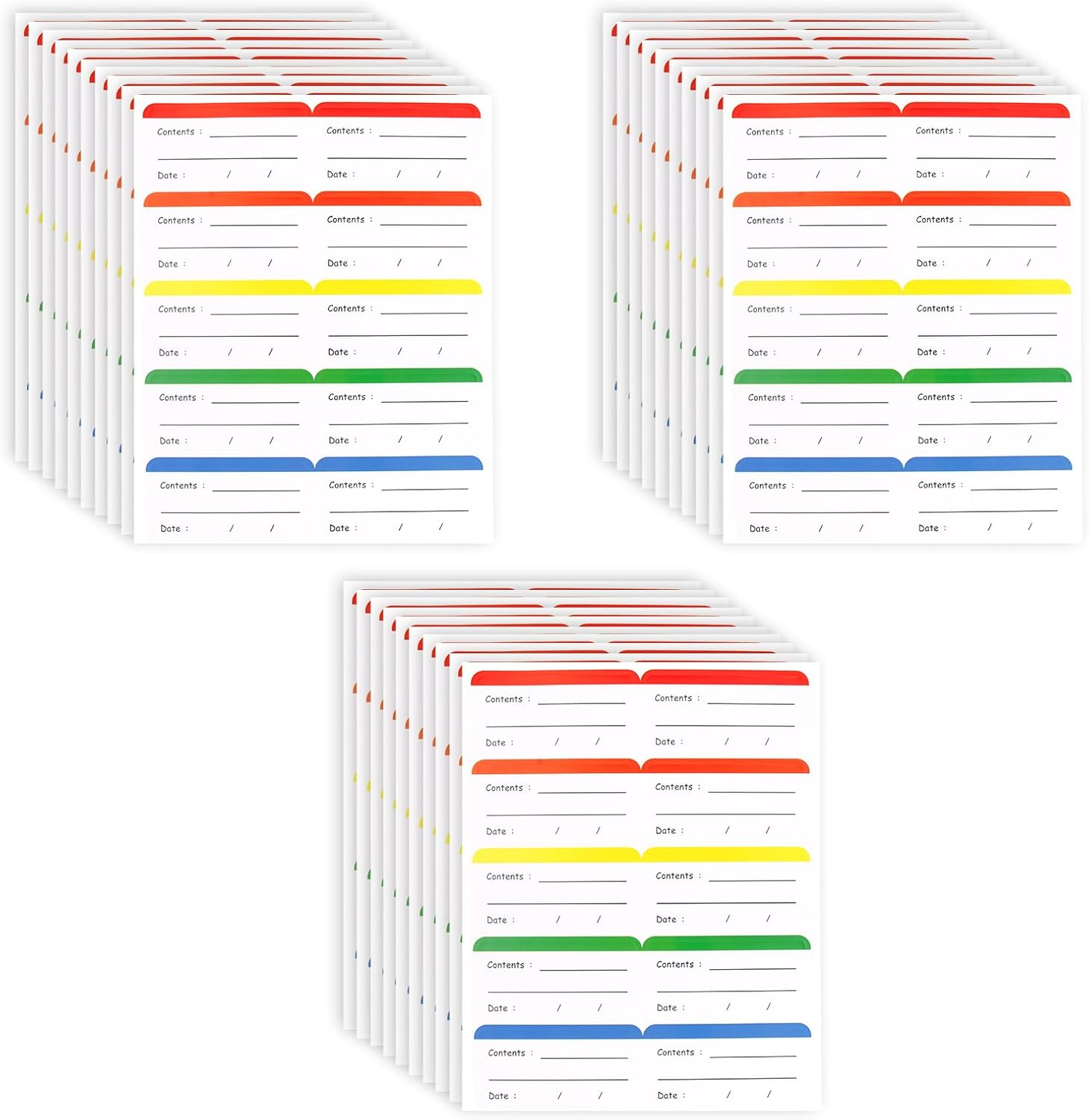 300 Pcs Freezer Pantry Label Stickers, Self-Adhesive Removable Waterproof Food Date Labels for Kitchen Fridge Jars Glass Bottle Containers Organisation, 5 Colors Distinguished All-Purpose image number 3