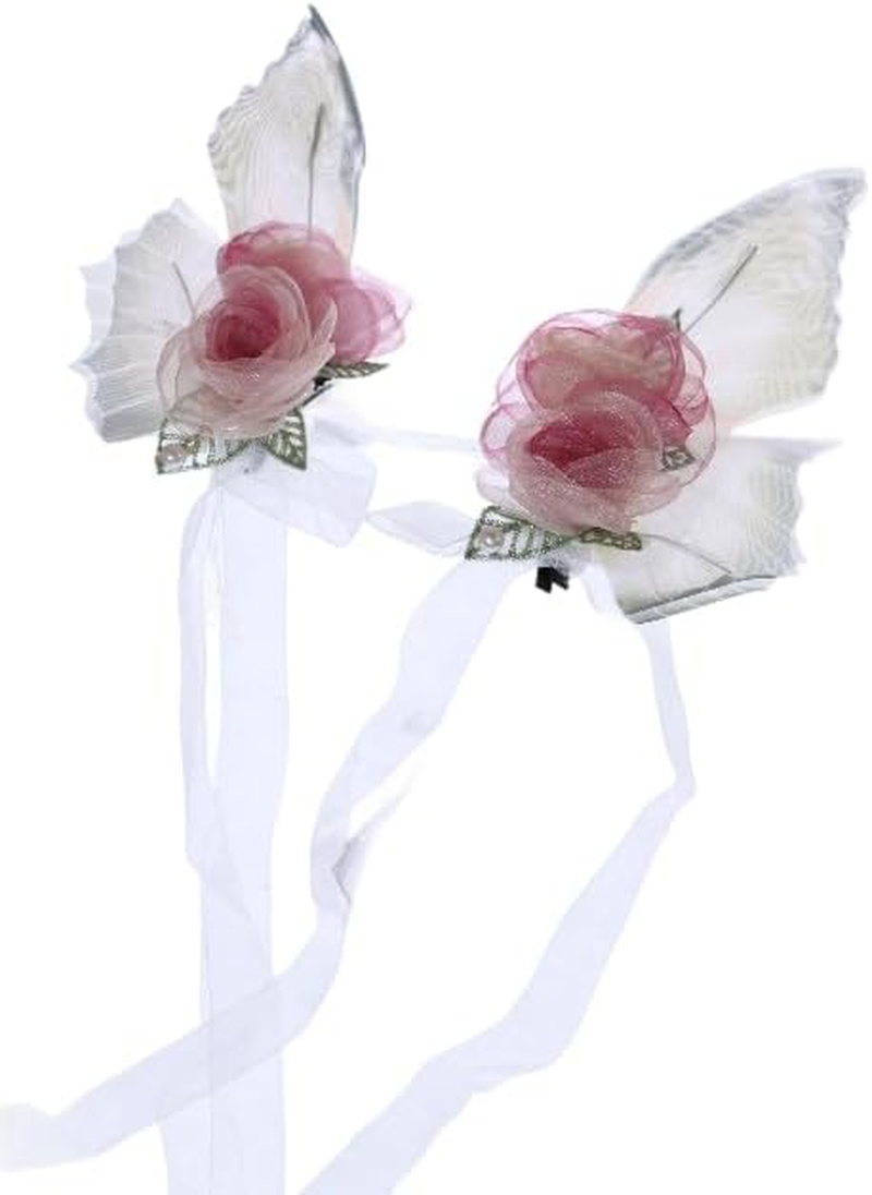 C-112 Green Butterfly Wings Hair Clips Fairy Lolita Party Celebration Hair Accessories Head Accessory image number 1