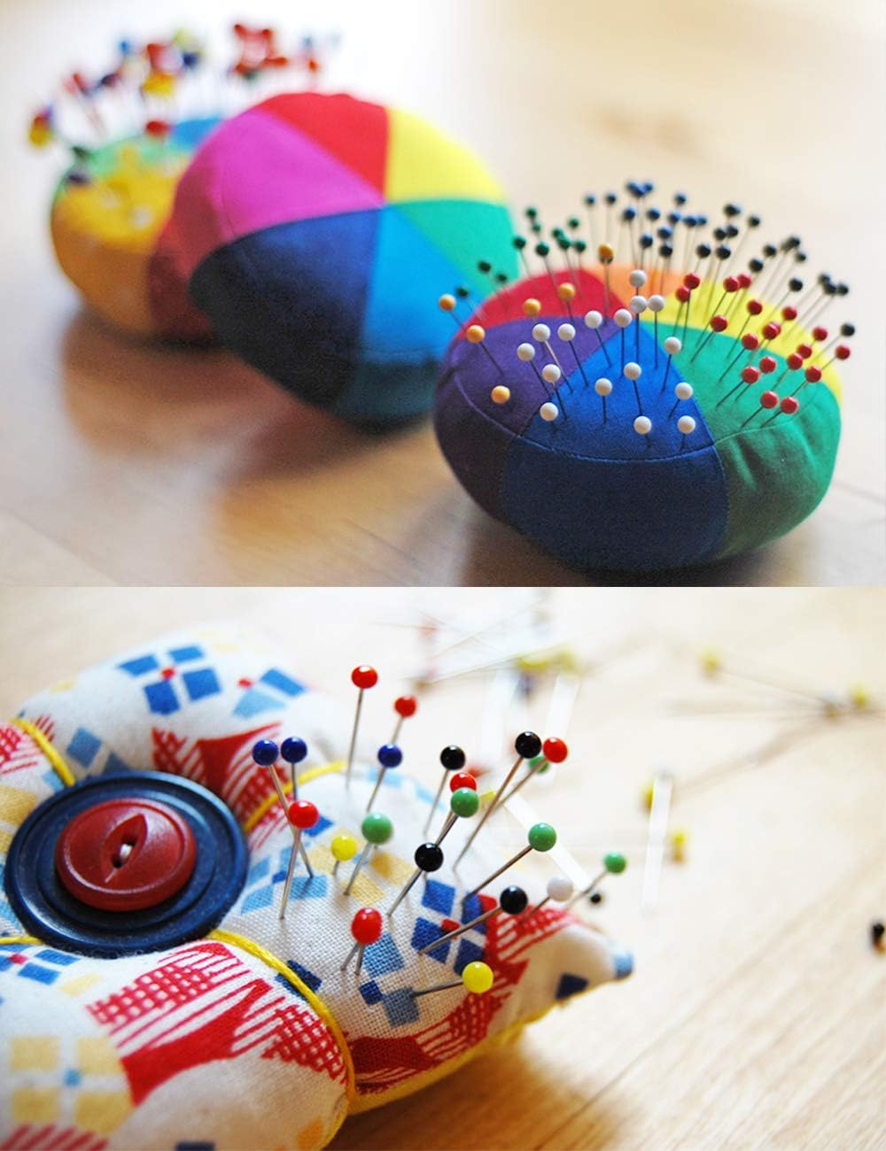 Benvo 250Pcs 1.5 Inch Sewing Pins with Glass Pearl Head Pins Straight Quilting Pins Multicolor Ball Head Pins with Hanging Plastic Contain Box for Fabric Dressmaker Jewelry Decoration image number 3