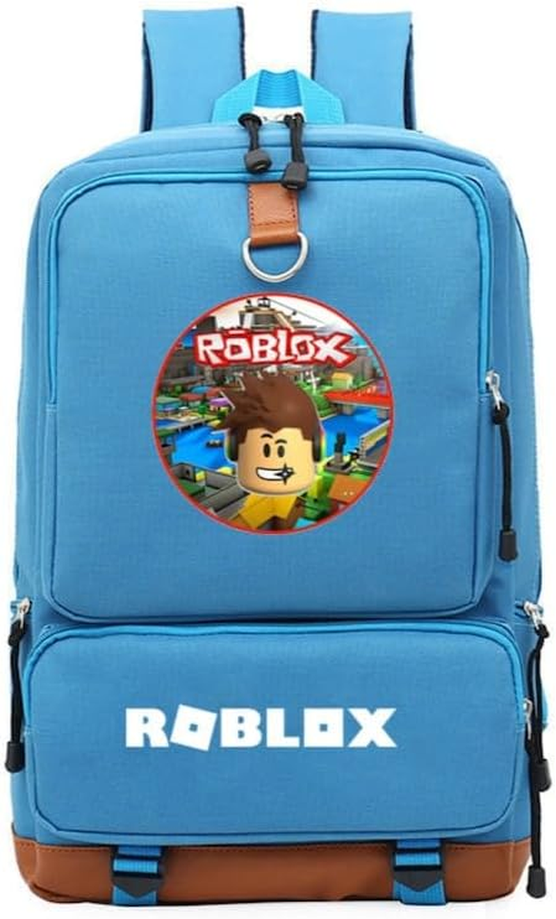 Roblox Multi-Pocket Backpack School Laptop Bag Glow in Dark, Blue image number 2