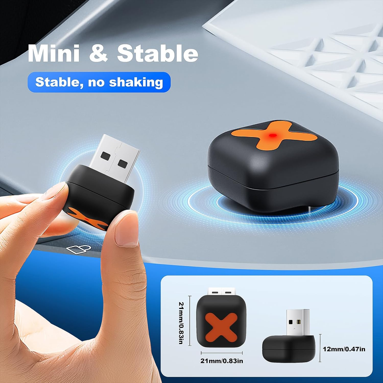 2-In-1 Mini Android Auto and Wireless Carplay Adapter Convert Factory Wired to Wireless Dongle, Compact Size USB Carplay Stick Android Auto Adapter for Ios 12+/Aandroid No Delay image number 1