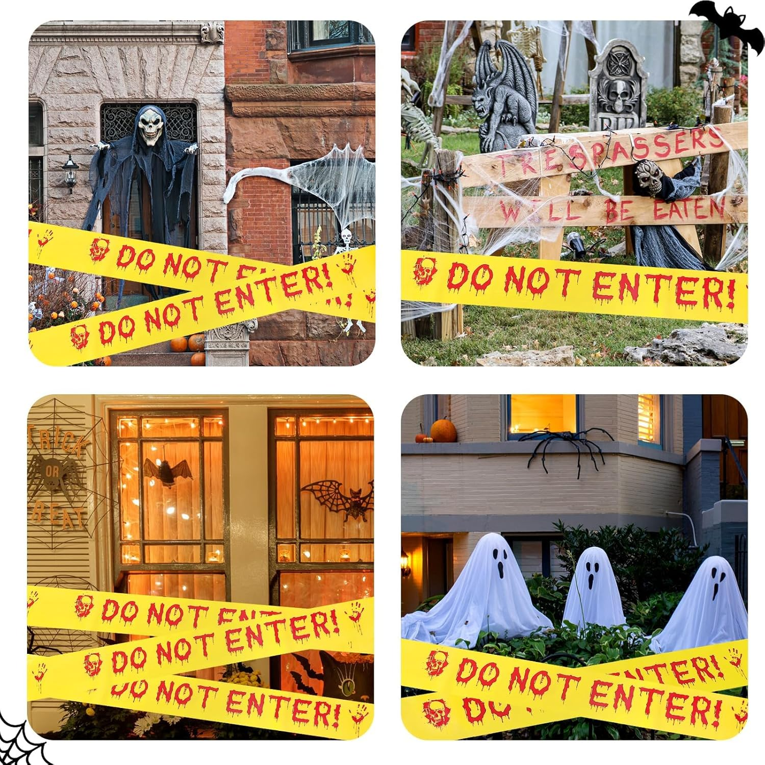 Halloween Decorations Caution Tape 3Inch X 82Feet Do Not Enter Scary Warning Tape for Crime Scene Indoor & Outdoor Decor Halloween Party Decorations Haunted House Danger Zones image number 6