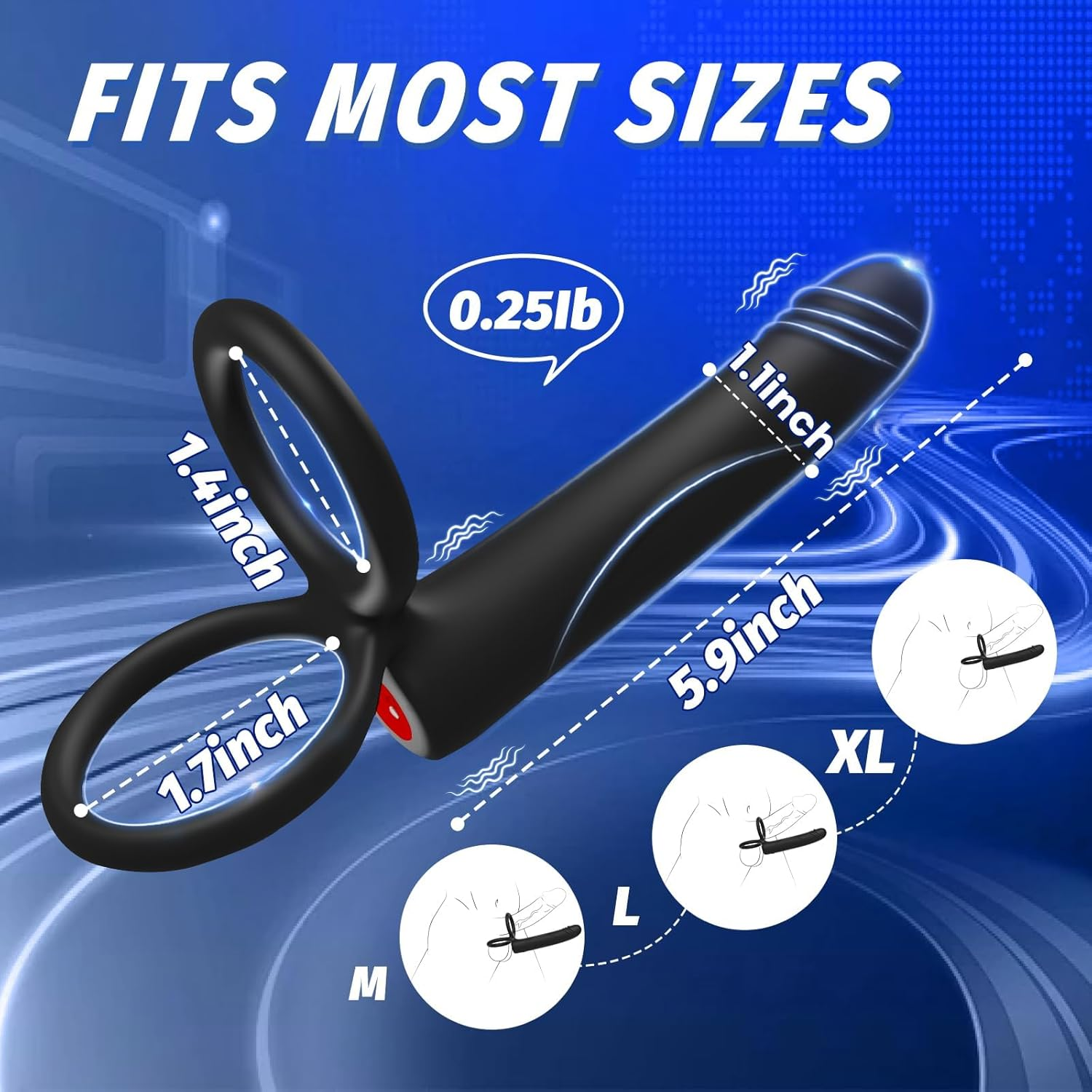 Anal Dildo Vibrator Sex Toys for Men, Strap-On Dildo Butt Plug with Vibrating Cock Ring, Male Penis Vibrator with 10 Vibration Modes, Double Penetration Pleasure for Men and Couples Adult Sex Toys image number 5