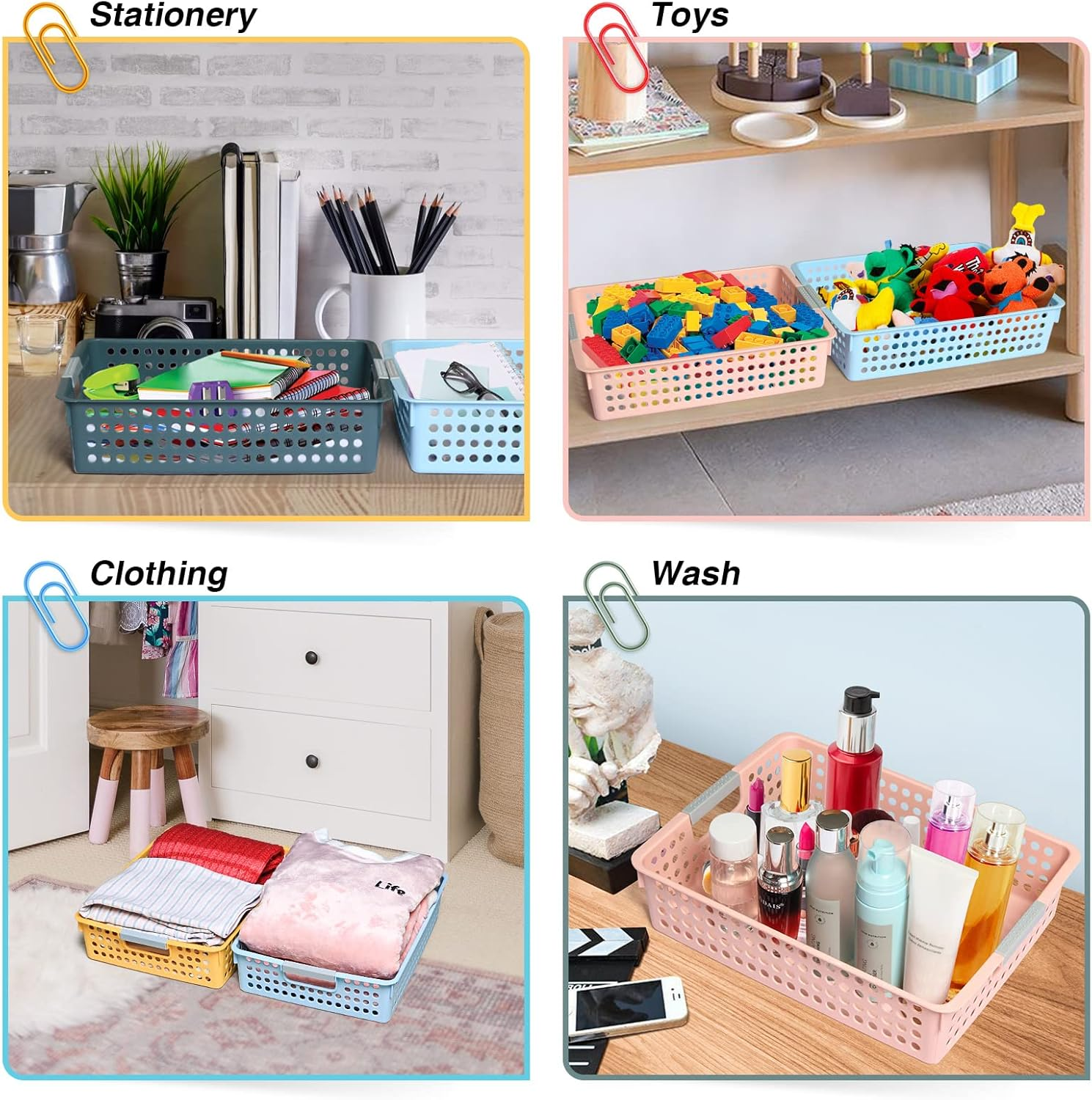 4Pcs Classroom Organization and Storage Paper Tray Holds 4A Paper,Paper Trays for Classroom Toy,Crayons,Handicrafts Storage,Also for Library, Drawers, Office, Kitchen, Bathroom image number 2