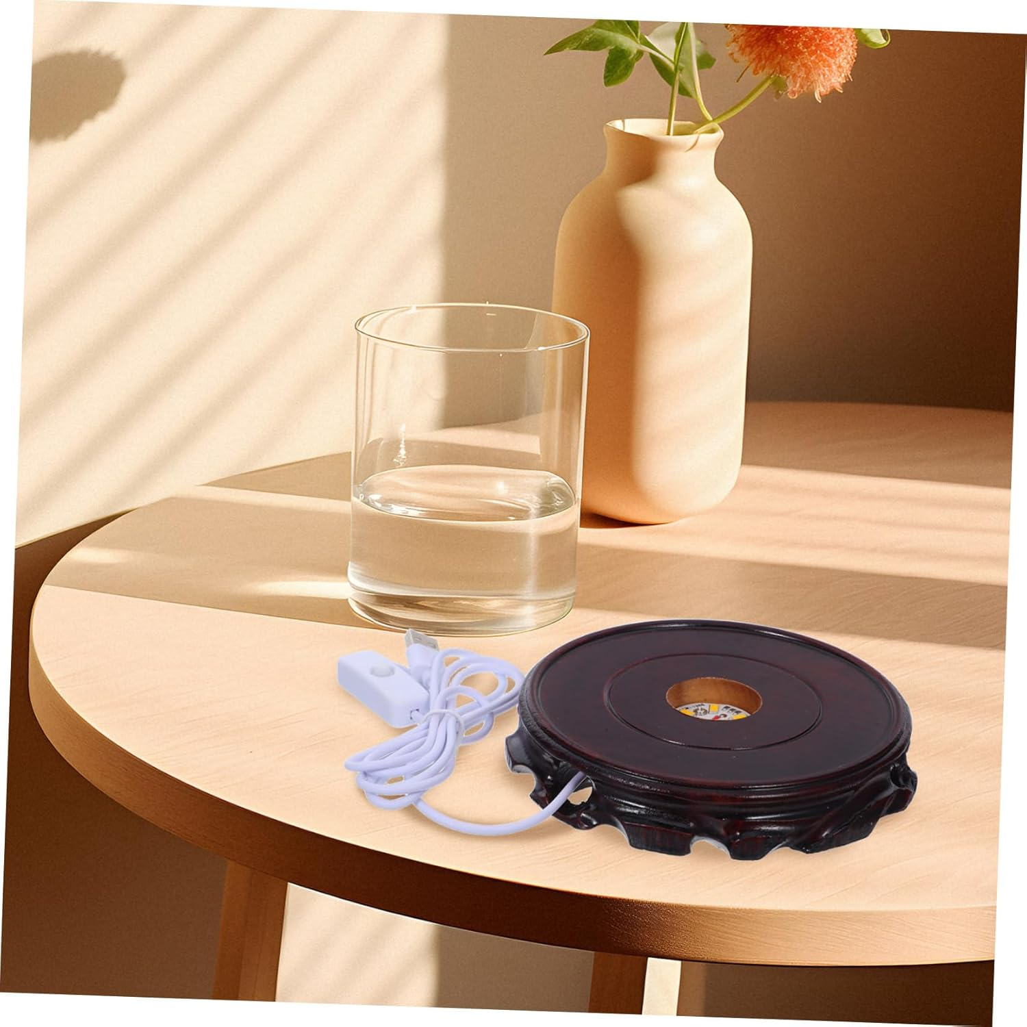 GOOHOCHY round Lighted Stand for Crystal Ball Glass Globe Elegant Design for Home Office Decor Unique Night Light Ornaments image number 3