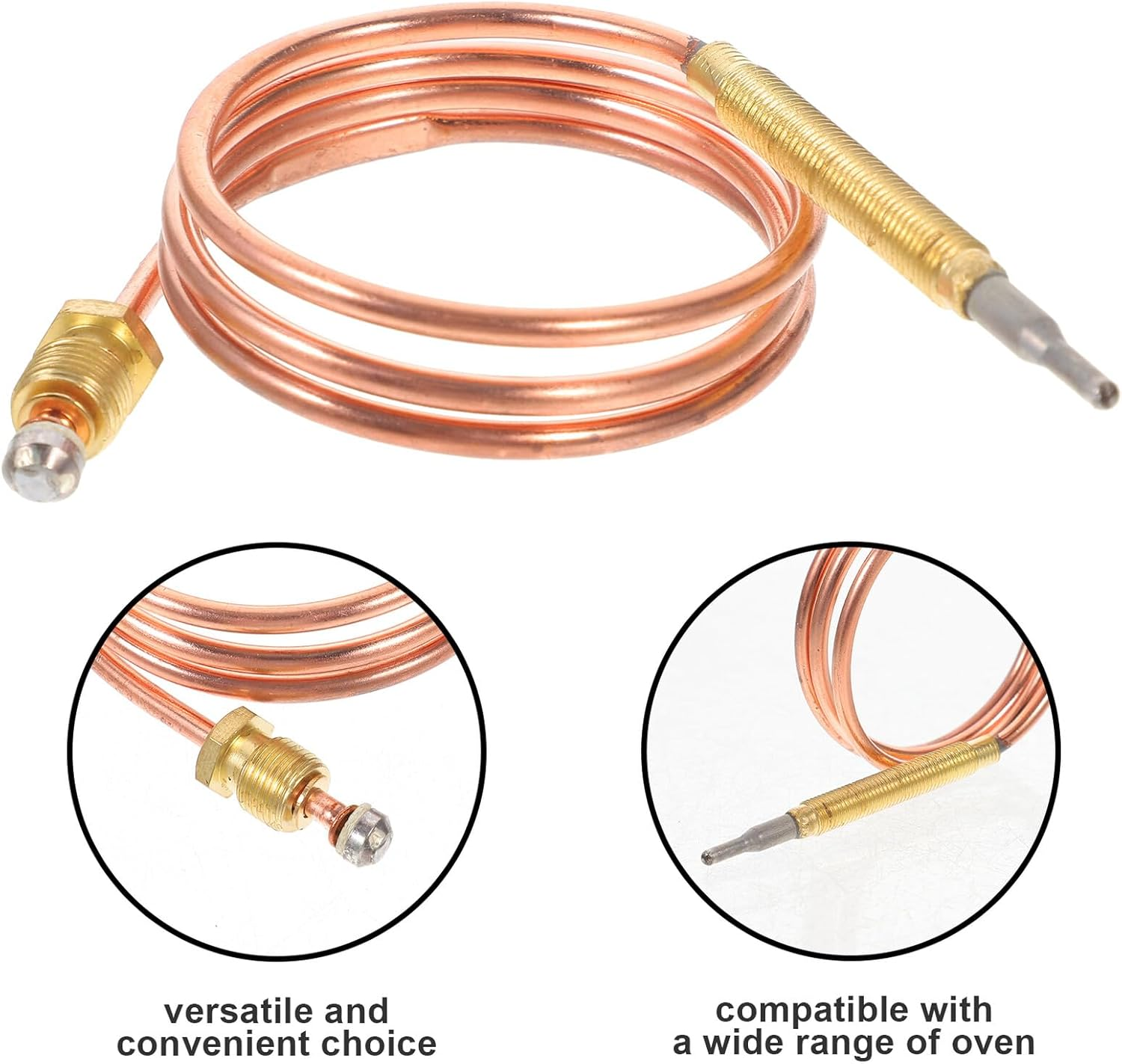 Fireplace Thermocouple Sensor for Oven Stove BBQ Grill Flameout Safety Probe with Precise Temperature Control Replacement Thermocouple for Heating Appliances