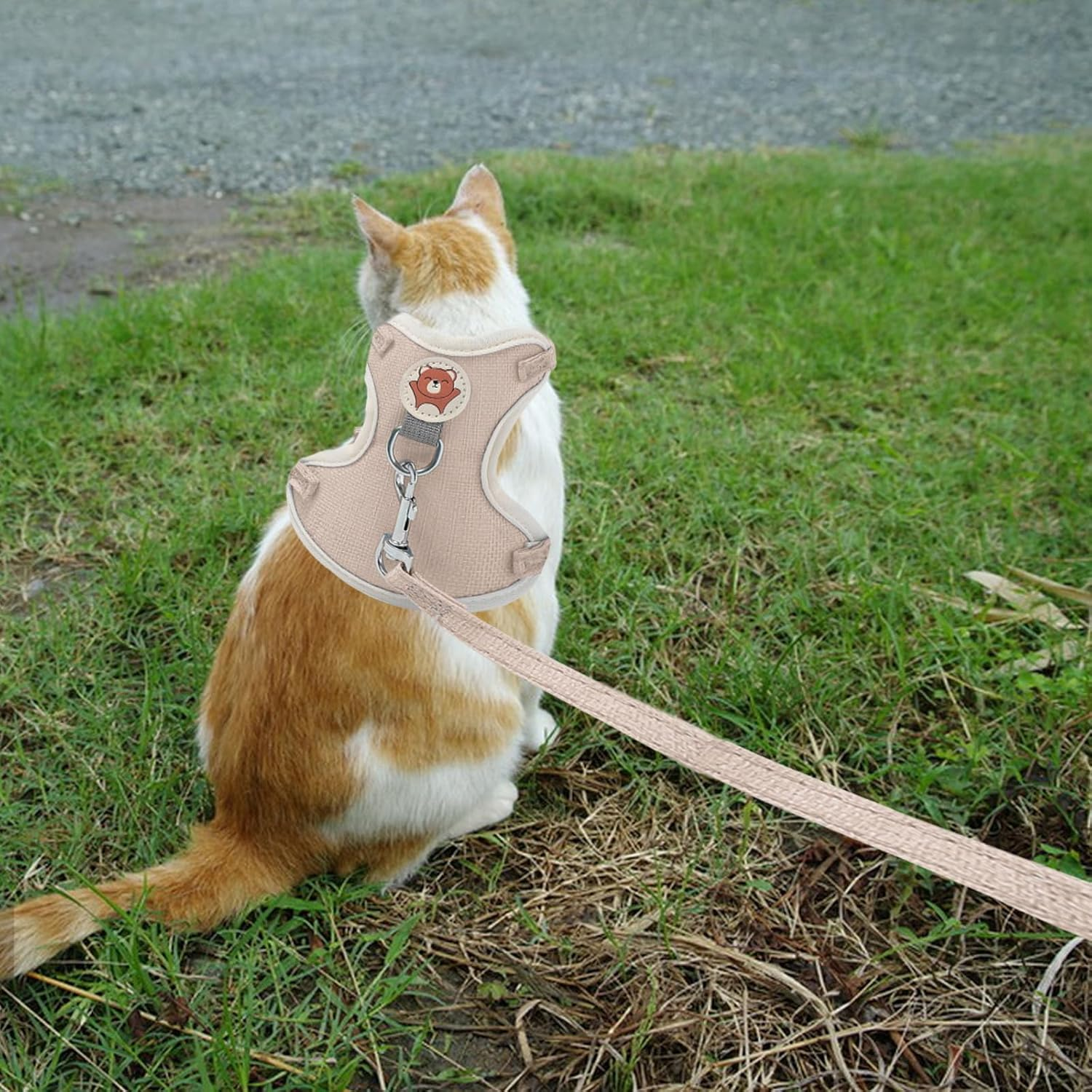 Larfraecy Soft Cat Harness and Lead Set for Walking,Escape Proof Puppy Kitten Vest Harnesses,Adjustable Soft Kitten Harness and Lead Set for Small & Medium Cat Dog (Pink, S)