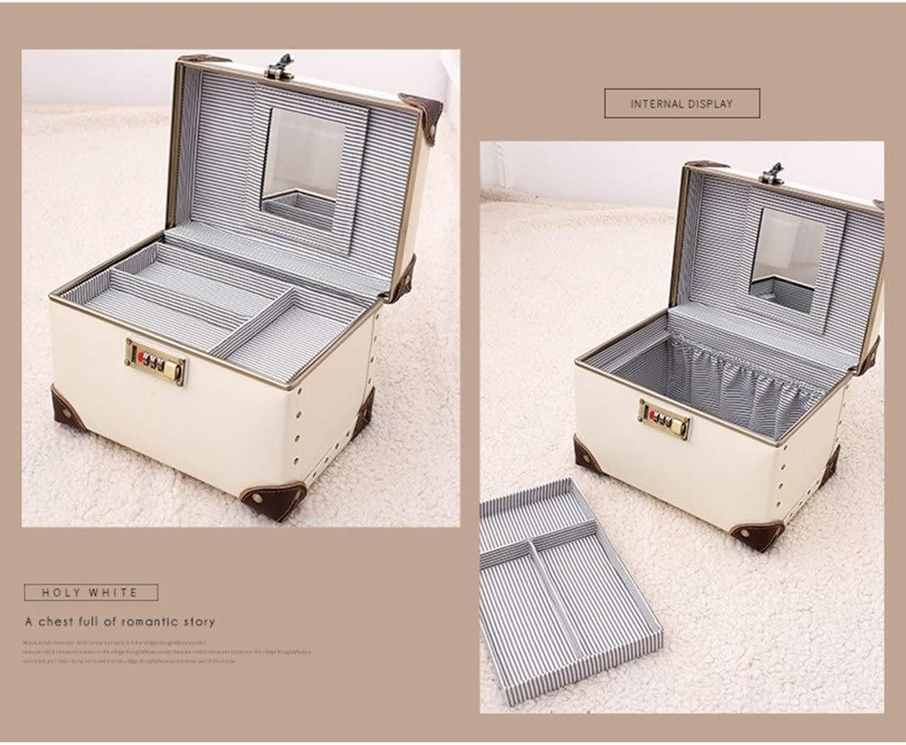 Decorative Boxes Vintage Suitcase, Handmade Leather Suitcase Cosmetic Bag Photography Props Travel Festival Gift 3-Tooth Combination Lock, 5 Styles GGYMEI /735