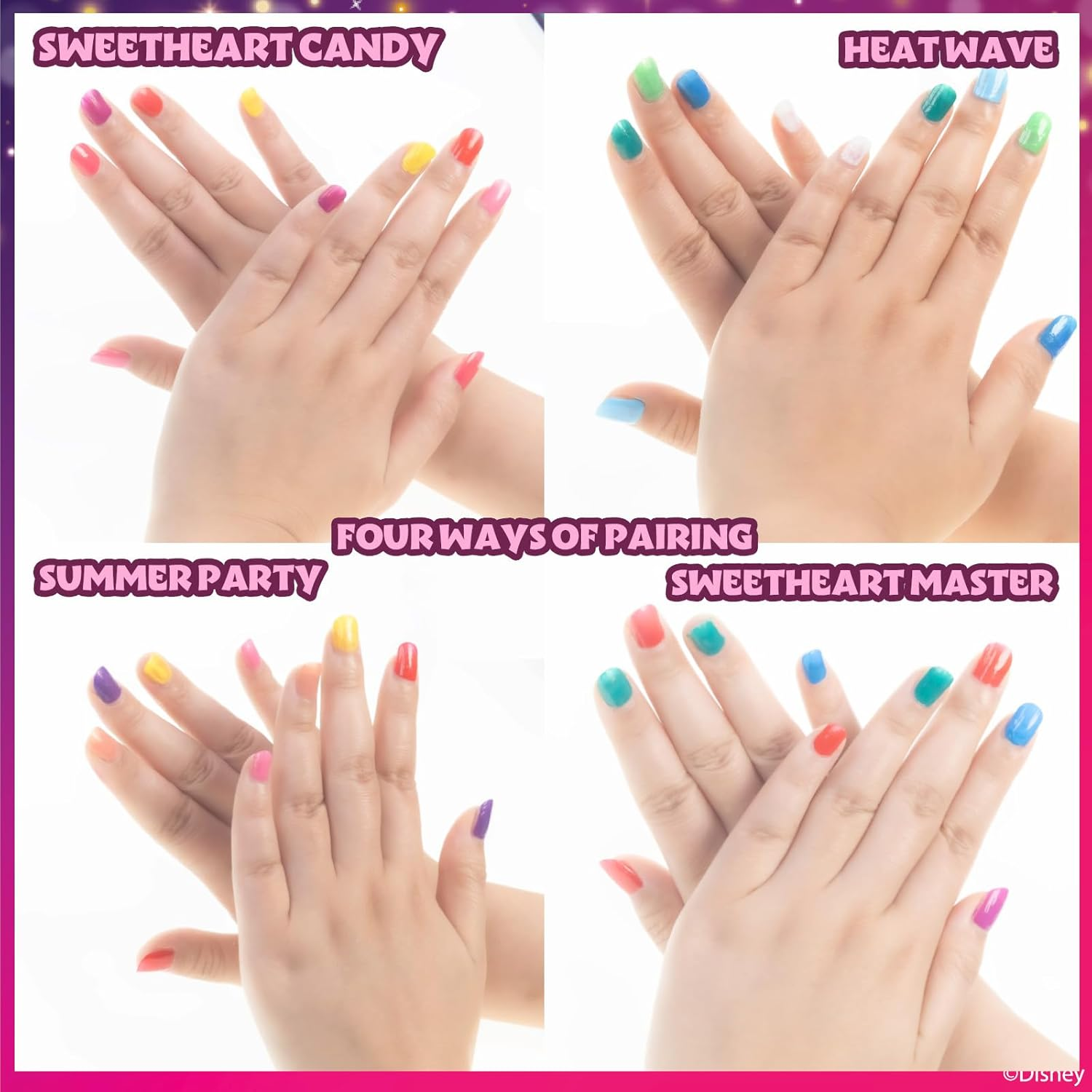 Townley Girl Disney Princess Castlebox Non-Toxic Peel off Nail Polish Set for Girls Opaque Colours Age 3+ - 18 Pack