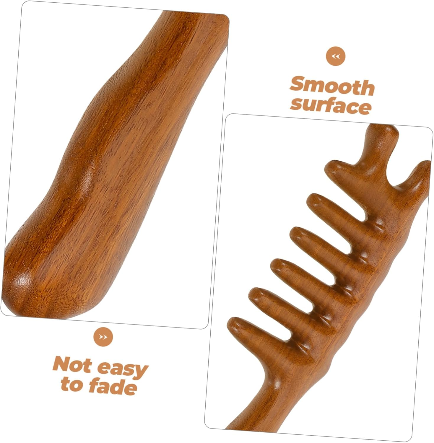 FRCOLOR Wooden Scalp Massage Comb Hair Scalp Massager Sandalwood Head Scratcher Wide Comb image number 2