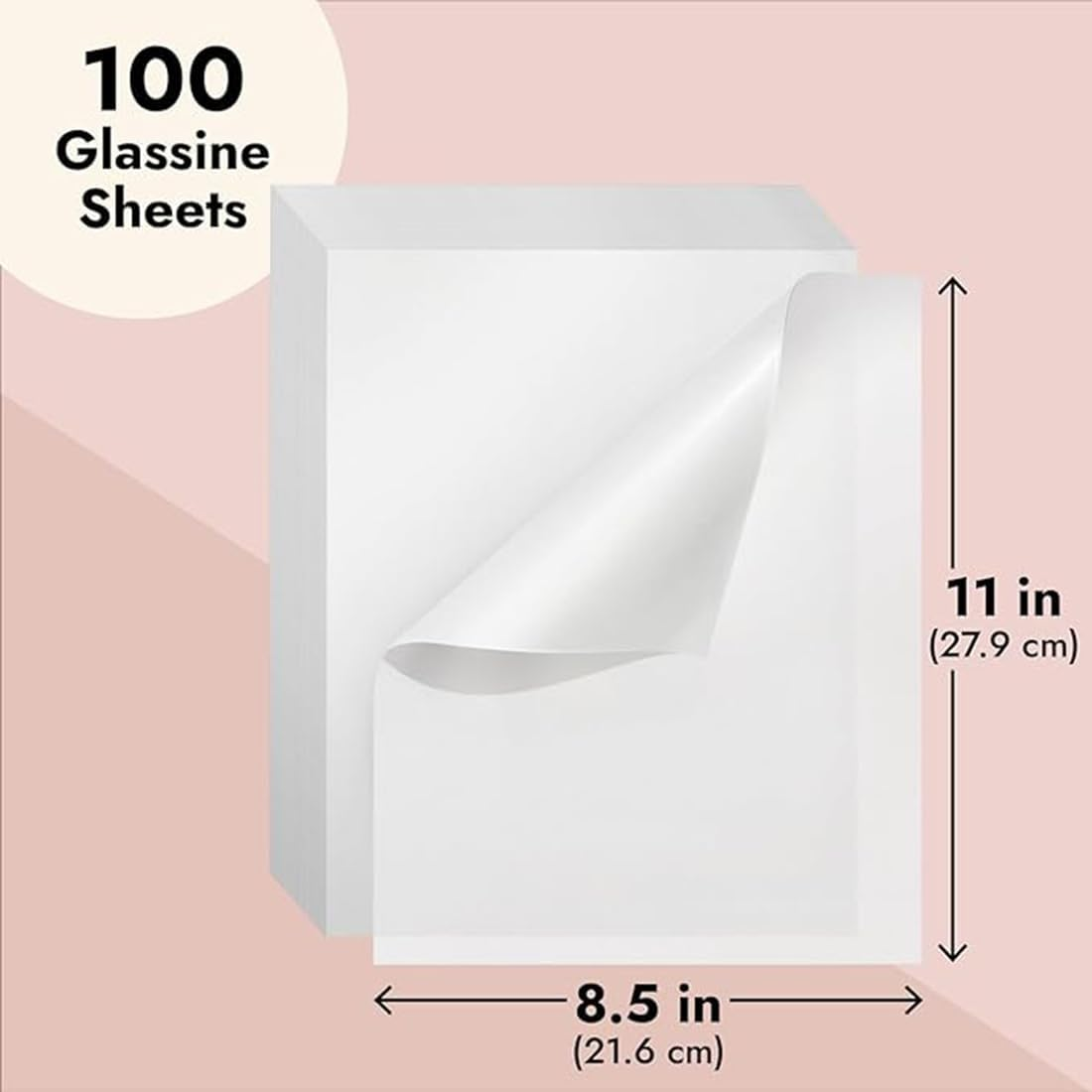 100 Pack Glassine Paper Sheets for Artwork, A4 Vellum Paper, Vellum Transfer Paper Tracing Paper Translucent Printable Sketching Overlays Sheet Writing Copying (8.5 X 11 In) image number 3