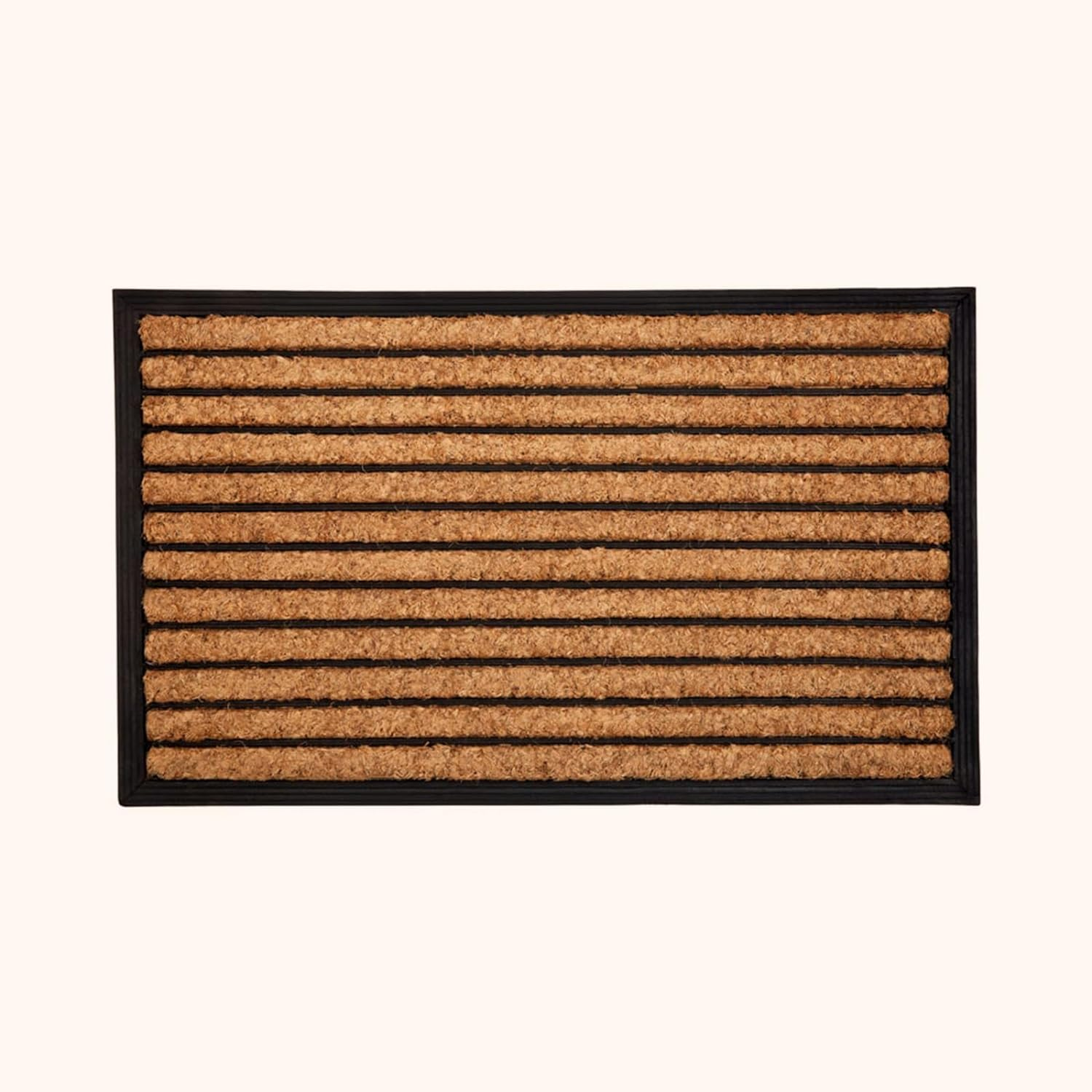Rubber Bordered Coir Doormat Stripes | Welcome Mat | Entry Mat | (60 Cm X 90 Cm) image number 2