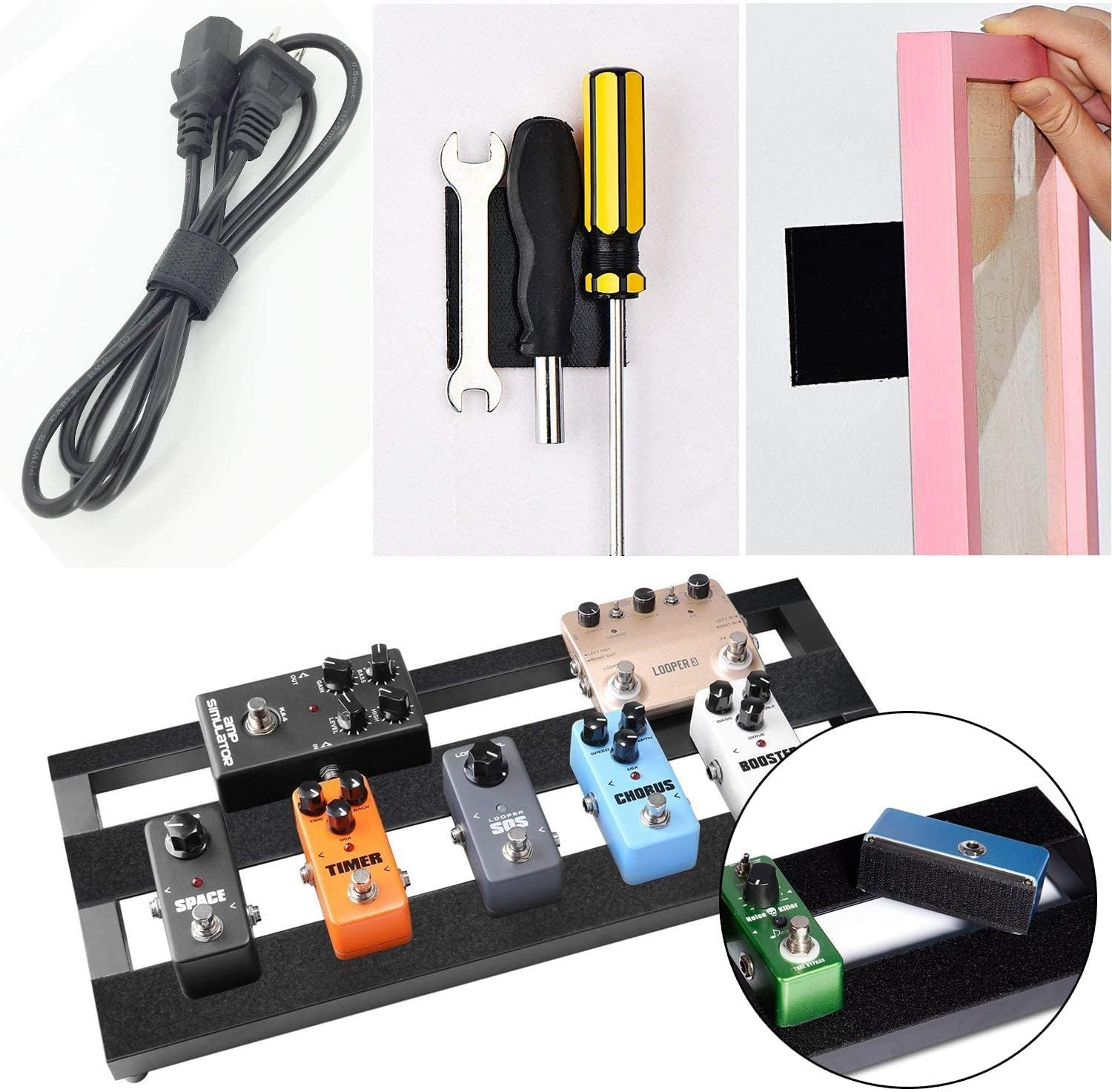 Arlent 100Mm Wide 1 Meters Long Self Adhesive Hook Loop Tape Set with Superglue Back Nylon Fabric Fastener Black image number 1