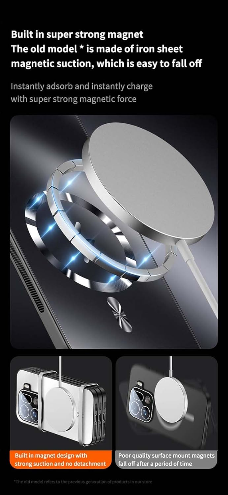 BORYA Magnetic Case for Oppo Find X9 Pro 5G, Matte Back and Uterassisted Wireless Charging with Lens Film, Military Shockproof Slim Protective Case - Black - Black image number 6