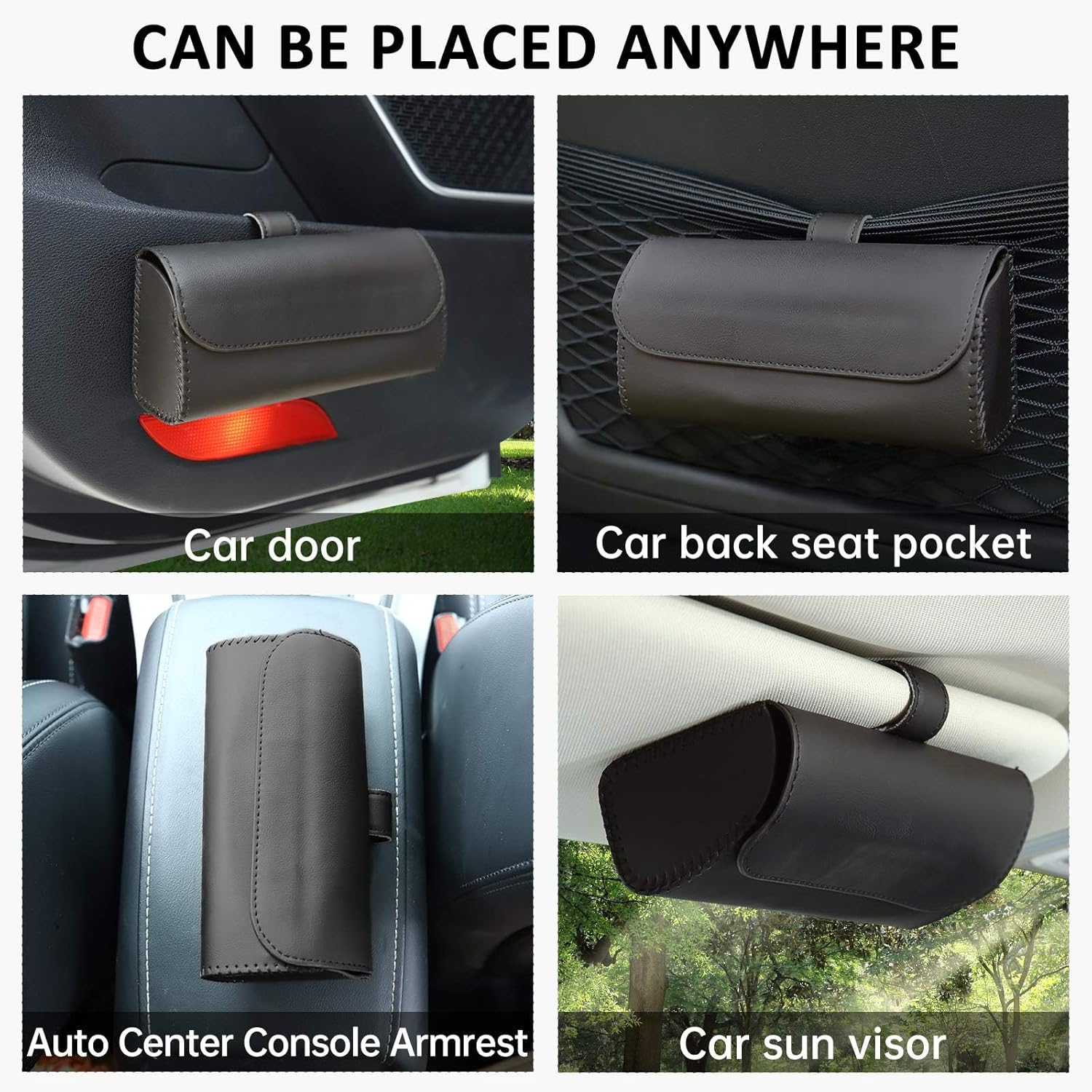 Cozioz Universal Car Visor Sunglasses Holder &ndash; Protective Eyeglasses Organizer with Hidden Magnetic Closure, Auto Accessories for Multiple Glasses (Black)