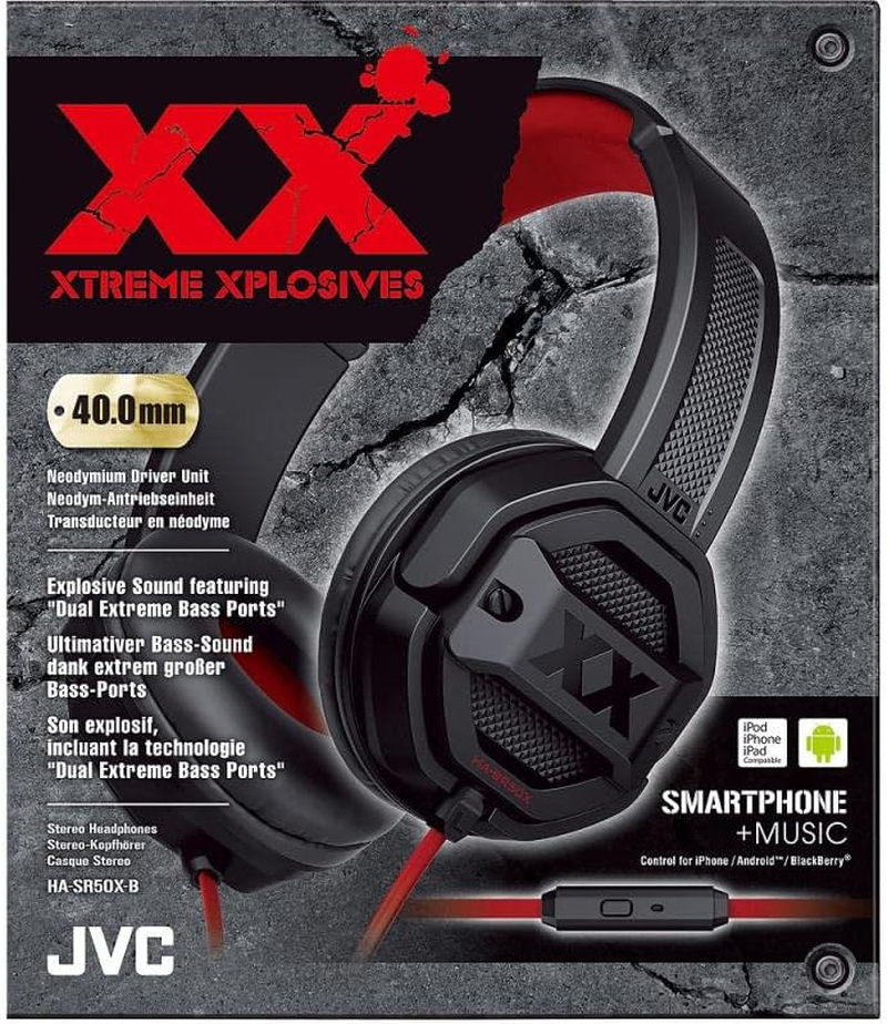 JVC Xtreme Xplosives On-Ear Headphone with Remote and Microphone - Black/Red