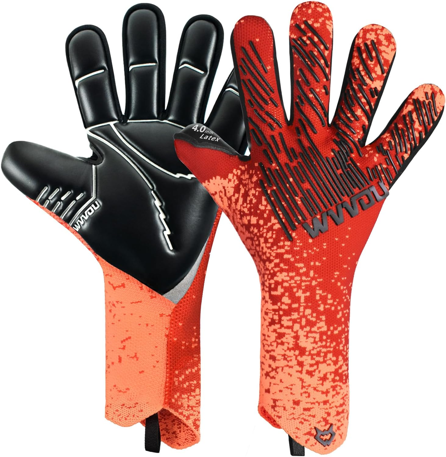 WVVOU Soccer Goalie Gloves Youth Adults, High Performance Goalkeeper Gloves, Breathable Soccer Gloves, 4+3Mm Super Grip for the Toughest Saves