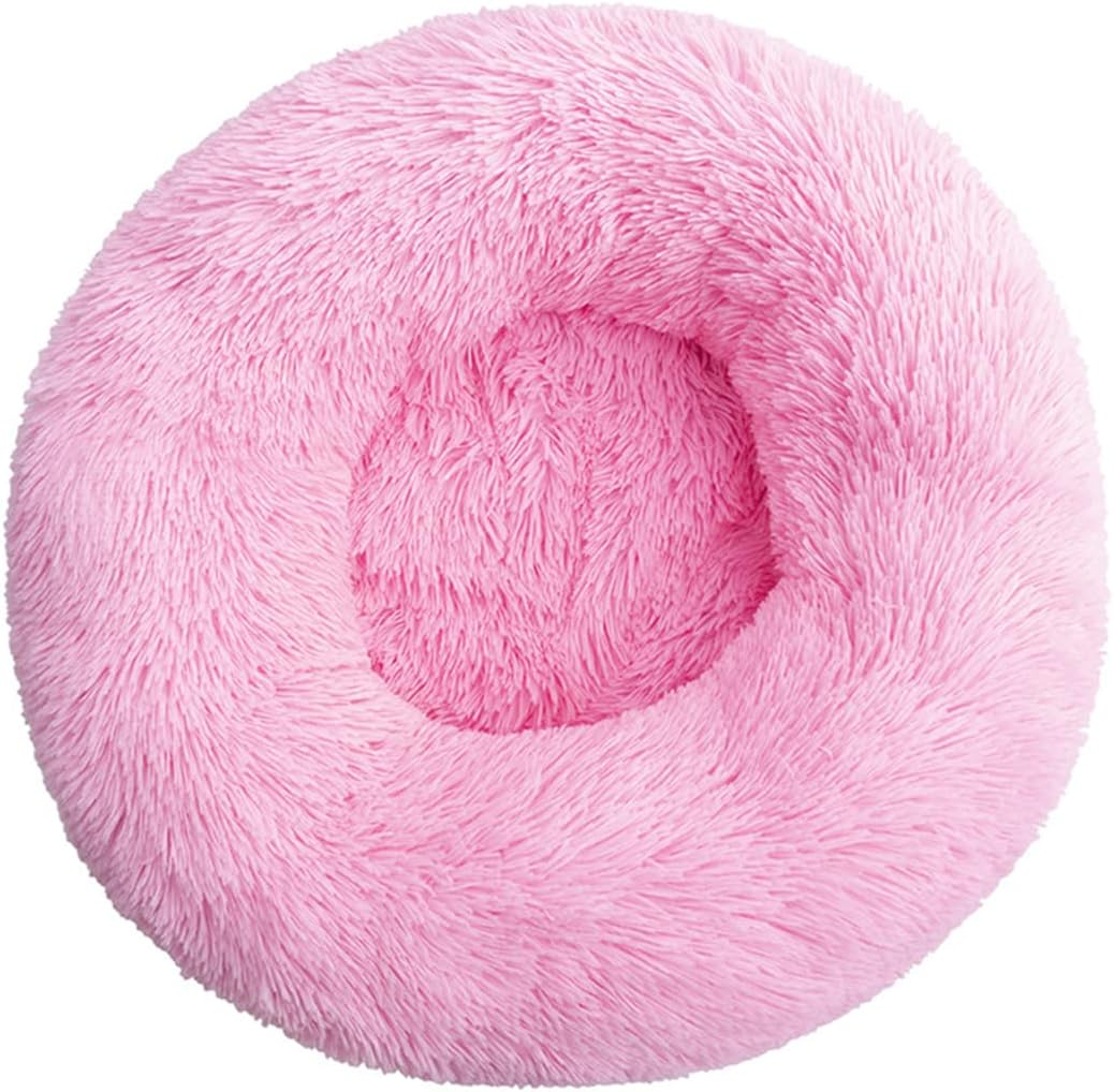 Dog Bed Calming Dog Bed & Cat Bed, Anti-Anxiety Donut Dog Cuddler Bed, Warming Cozy Soft Dog round Bed, for Small Medium Dogs and Catsbrowndiameter20In image number 4