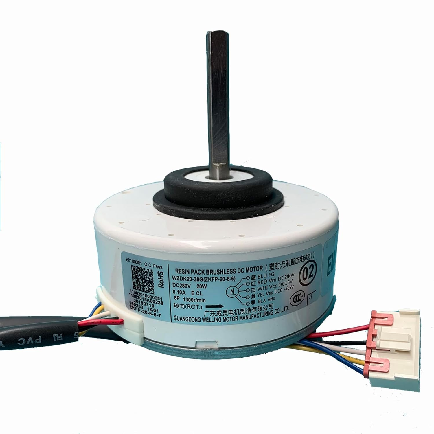 Air Conditioning Motor 20W WZDK20-38G (ZKFP-20-8-6) Brushless DC Fan Motor OEM Part image number 3