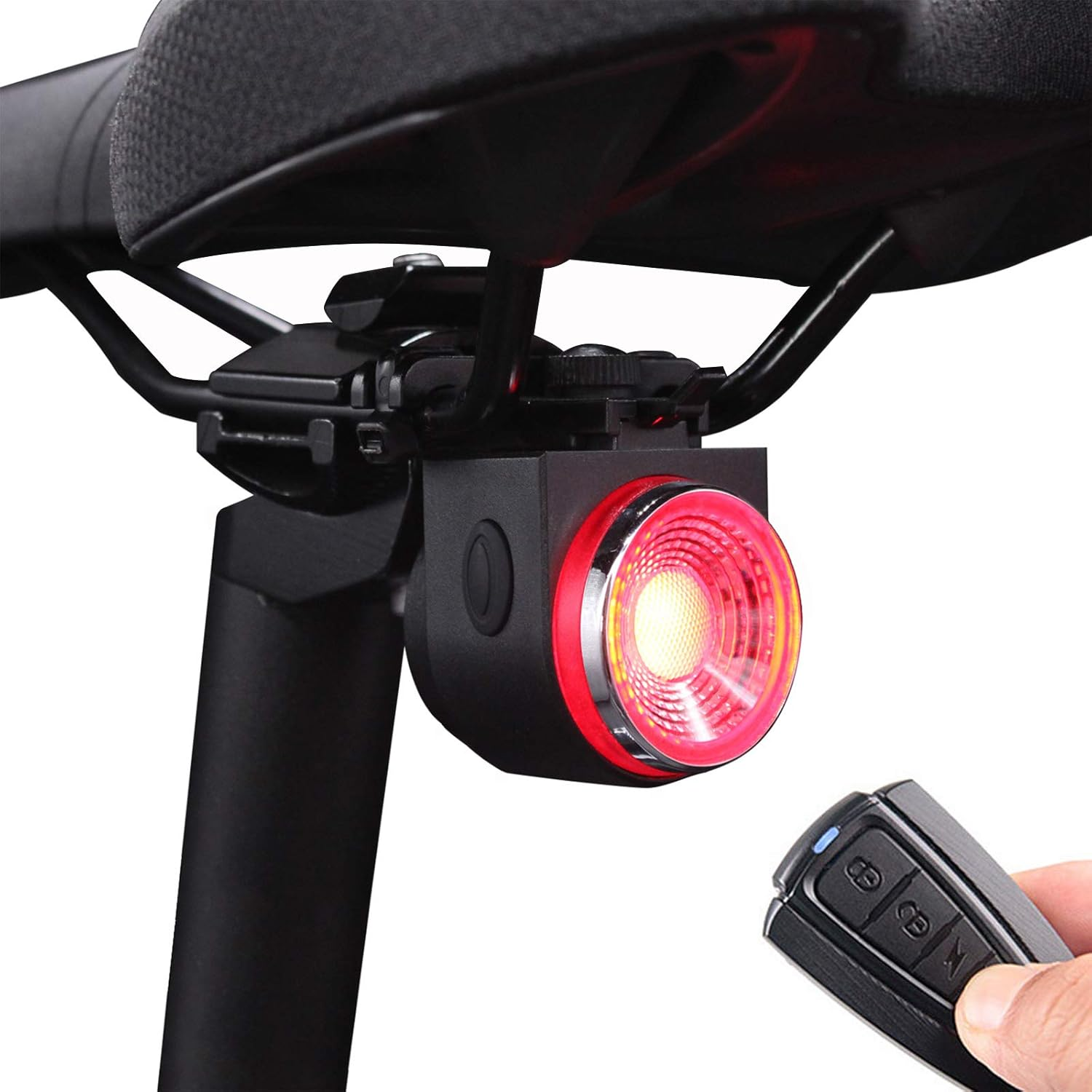 G Keni Bike Tail Light Rechargeable, Anti-Theft Alarm, Warning Electric Horn, Bike Finder/Tracker with Remote, IPX5 Waterproof Electric Mountain Bike Accessories image number 6
