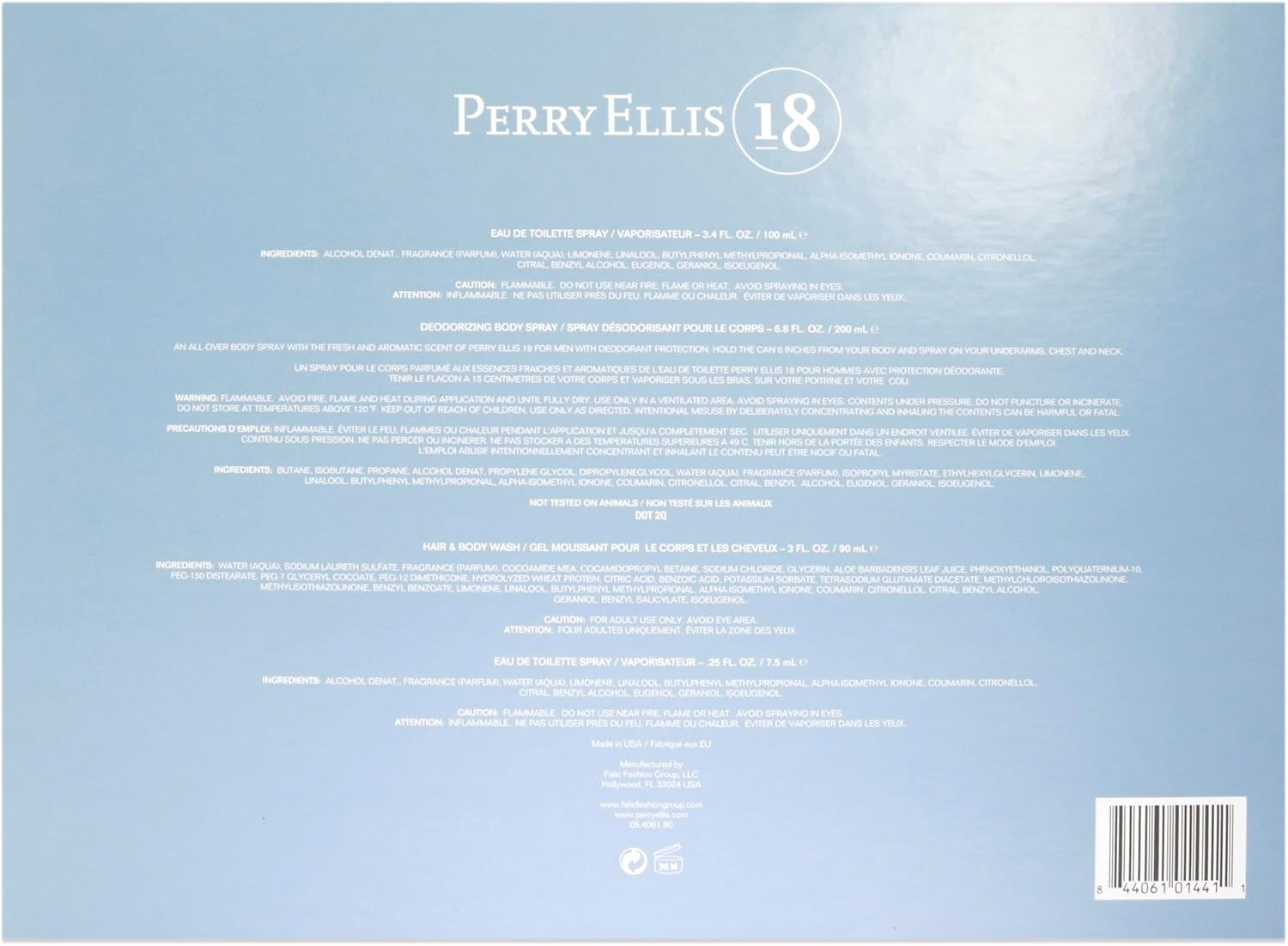 Perry Ellis Fragrances 18 for Men 4-Piece Gift Set image number 3