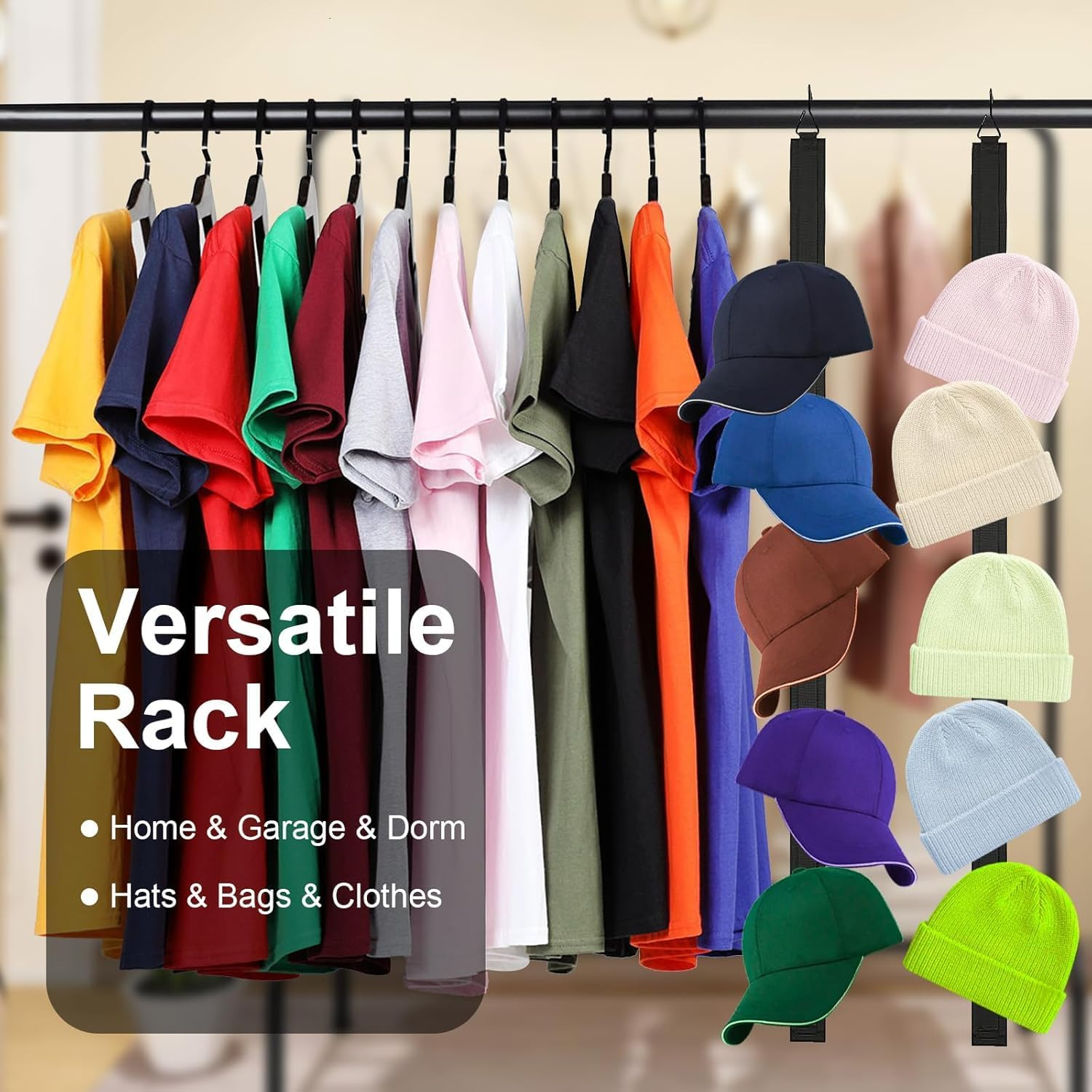 Sports Gear Organizer Hanger Strap with 5 Hooks, 1Pc Hockey Equipment Drying Rack Strap,Hanging Hockey Drying Racks, Hockey Equipment Organizer Gear Dry Rack image number 5