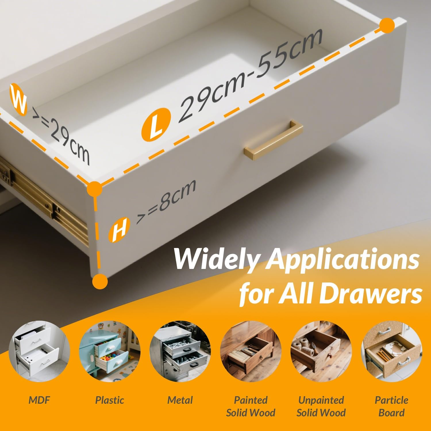 Hormes Drawer Dividers, 9 Pack Adjustable Clear Drawer Organisers, Expandable 29&ndash;55Cm and 8Cm High Drawers Separators for Bedroom Clothing, Kitchen Utensils, Bathroom & Office Organization and Storage image number 1