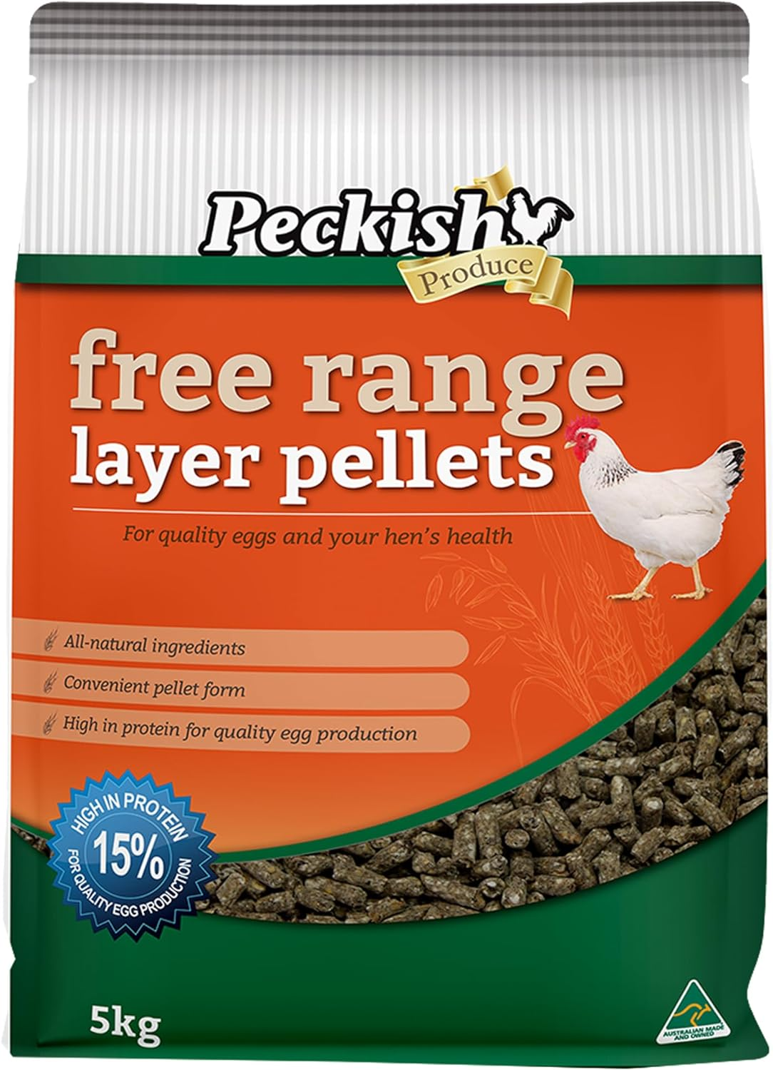Peckish Free Range Layer Pellets, 5Kg - Supports Quality Egg Production, High in Protein, Provides Essential Vitamins and Minerals - Ideal for Laying Hens of All Breeds image number 1