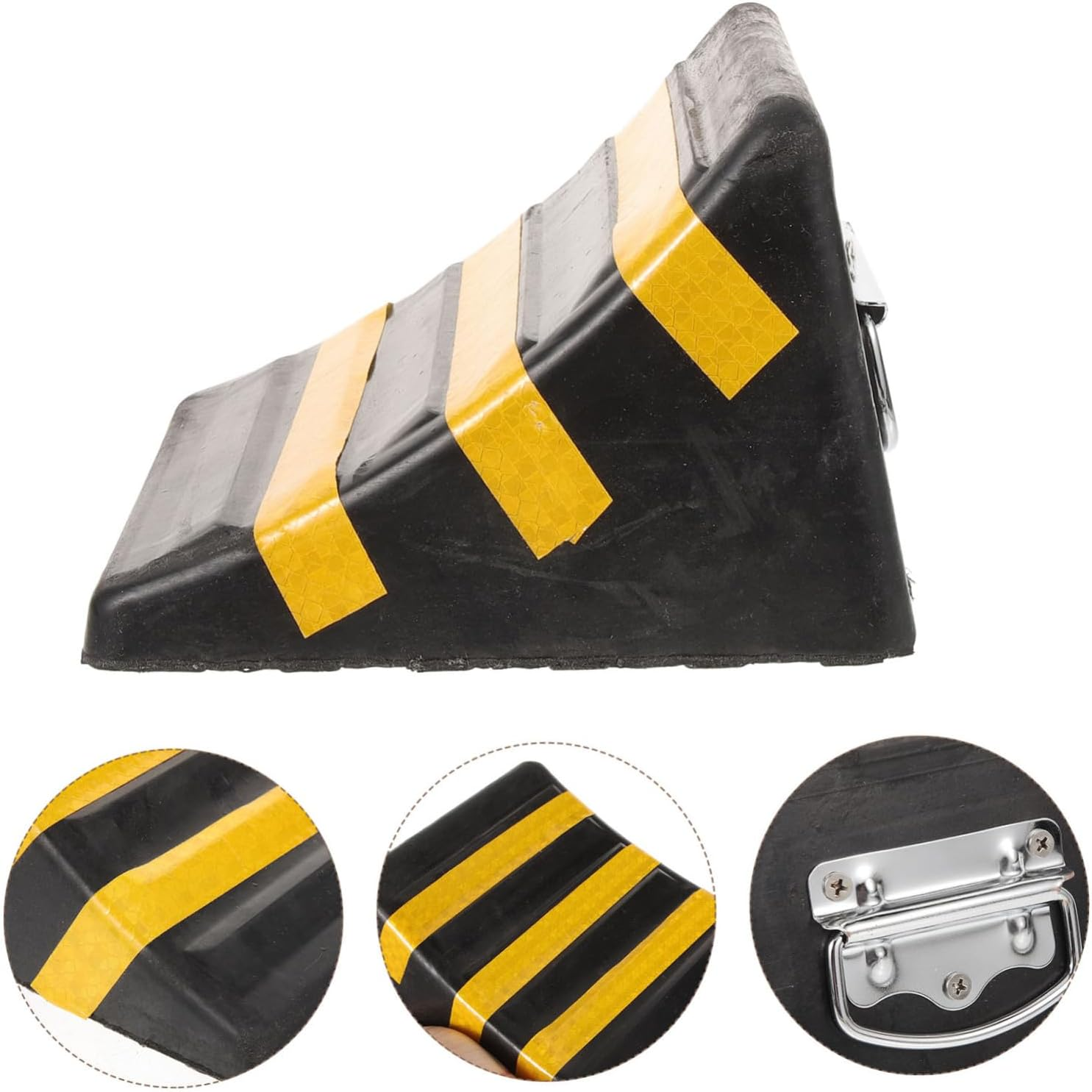 CLISPEED Heavy Duty Rubber Car Wheel Chock Skid Tyre Stopper for Trailers Rvs Durable Non Slip Design for Car Accessory for Safe Vehicle Stopping image number 1