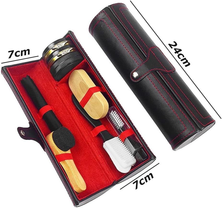 TOMVAES Shoe Polishing Tools Set, 10 Pcs Leather Shoe Polish Kit, Portable Travel Tool, Shoe Shine Kit for Oiling, Polishing, Waxing image number 3