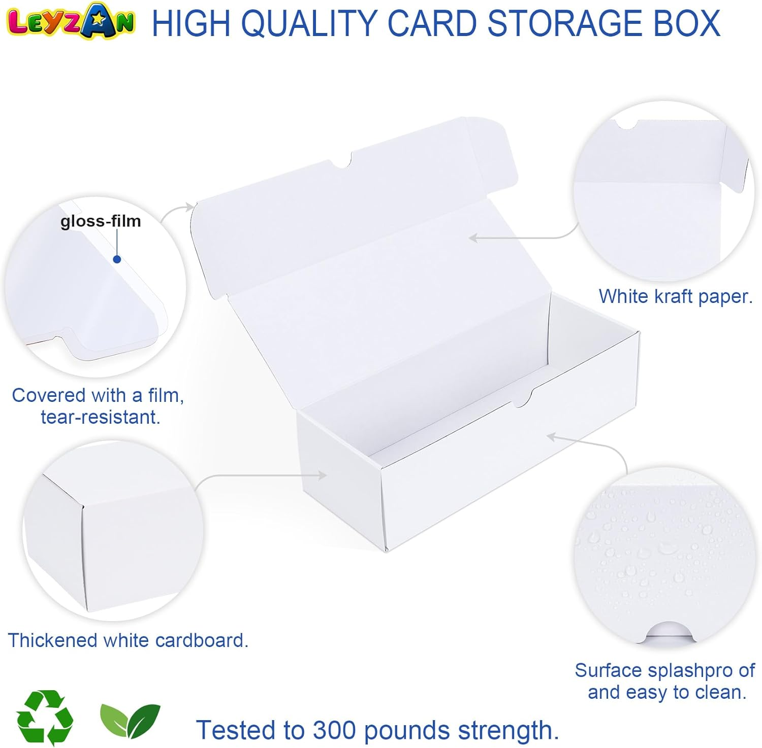 Trading-Card Storage Box, 8-Pack &bull; 600 Count Corrugated Cardboard Storage with Dividers & Labels for Tcg/Magic/Mtg Storage and Collection, 10.4 INCH Horizontal image number 1