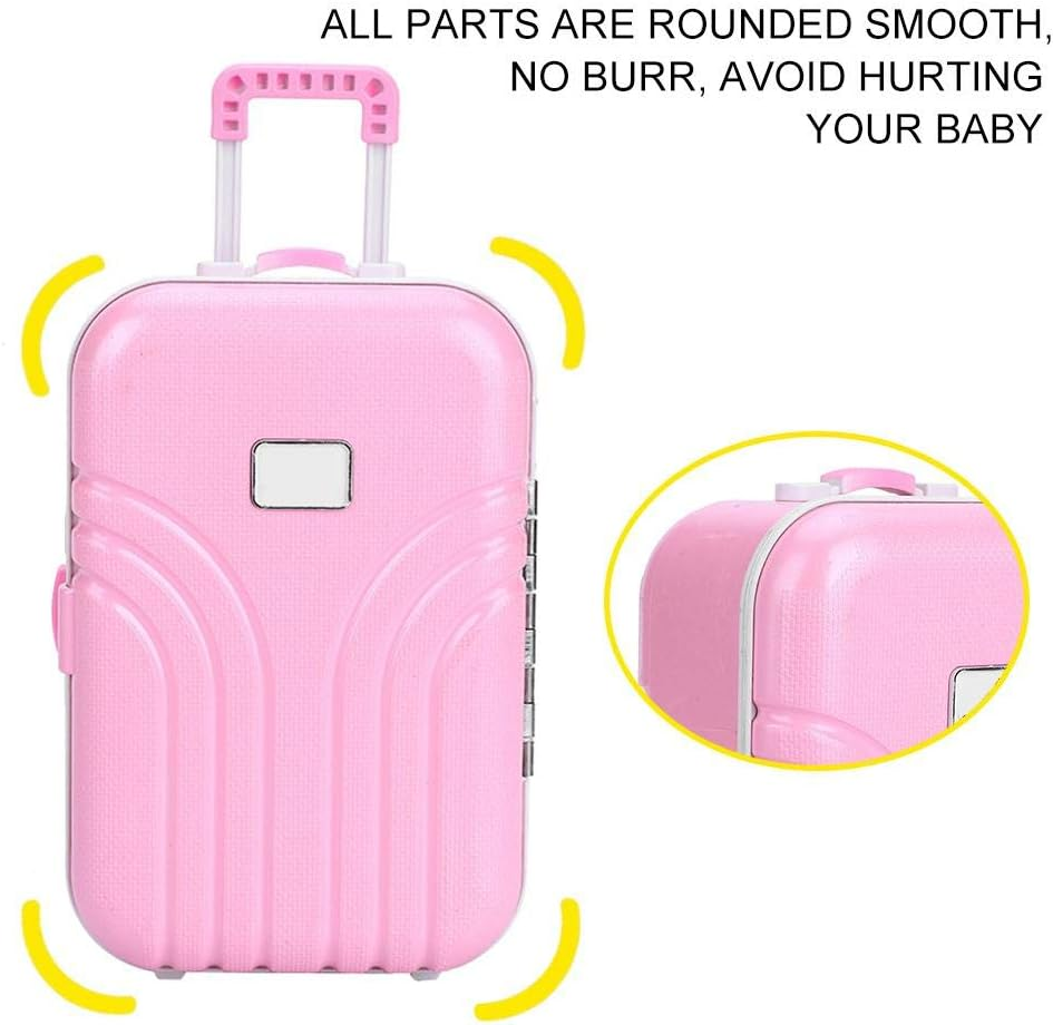 Caredy Mini Luggage Box, Wheeled Suitcase, Sturdy and Durable Suitcase Toy, Baby Toy, Kids, Pink image number 2